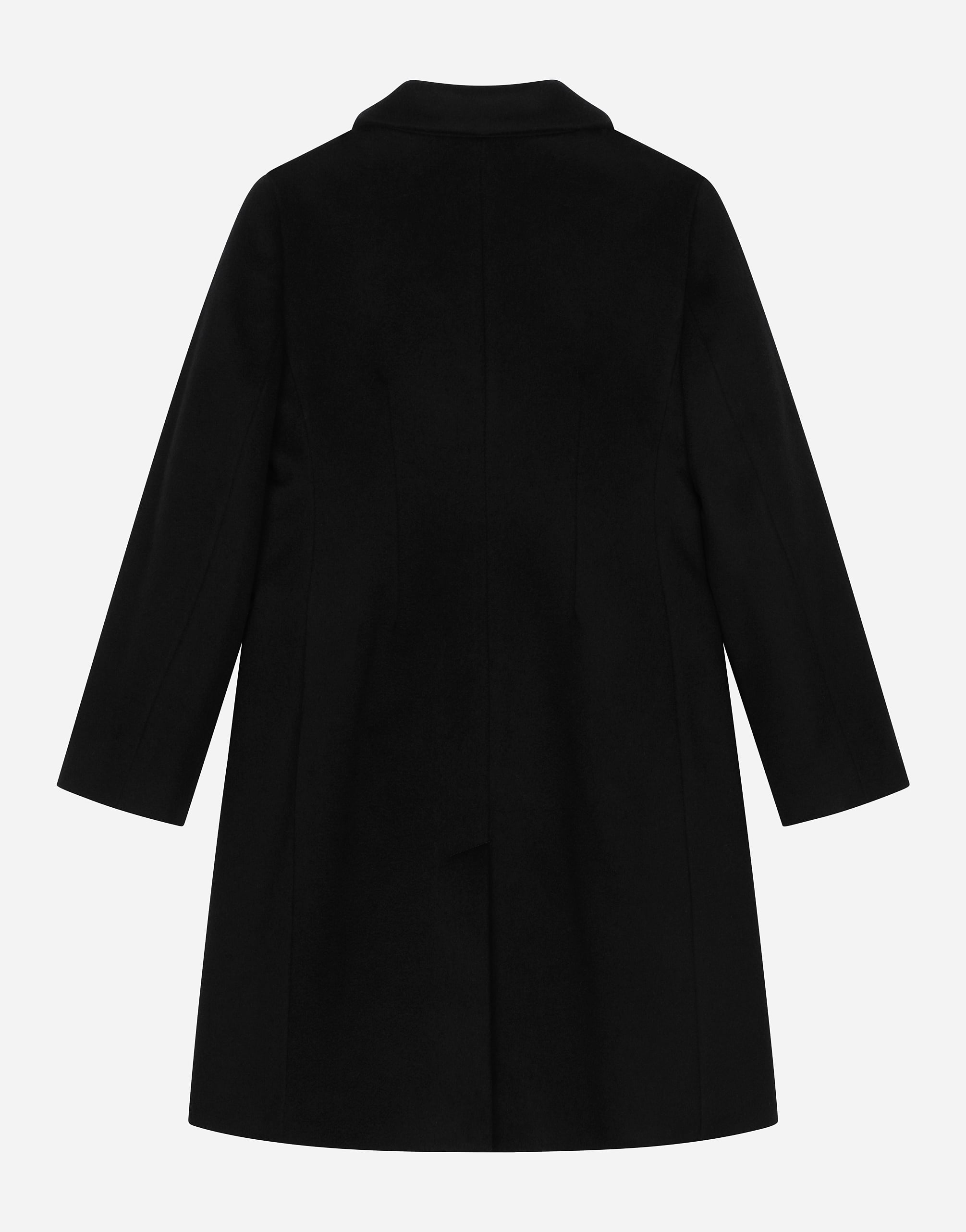  Dolce & Gabbana Manteau Droit En Laine Avec Boutons à Logo - Femme Manteaux Et Blousons Noir 10 Years 