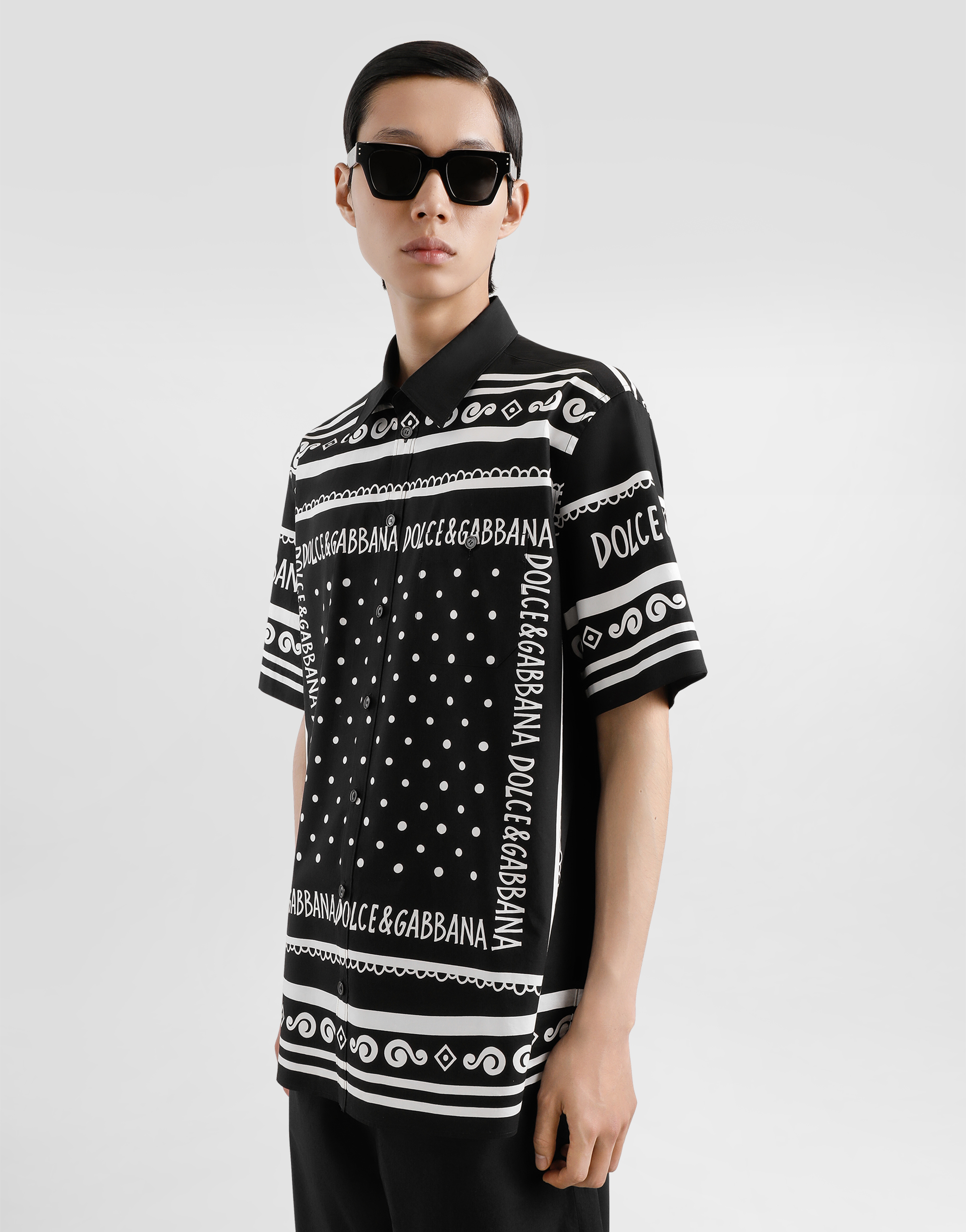 DOLCE & GABBANA BANDANNA-PRINT COTTON SHIRT