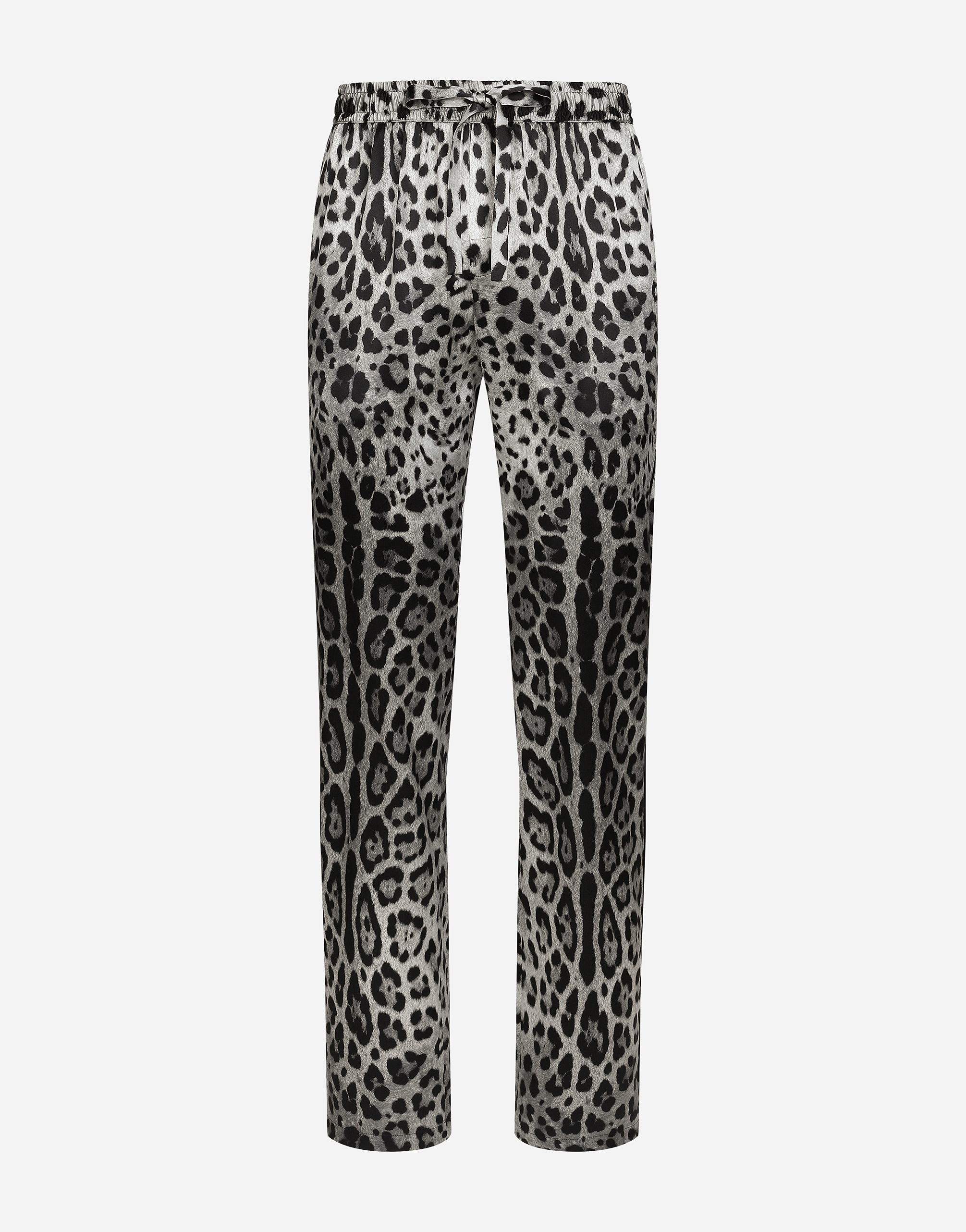 Dolce & Gabbana Lounge-hose Aus Seide Mit Animal-print In Print