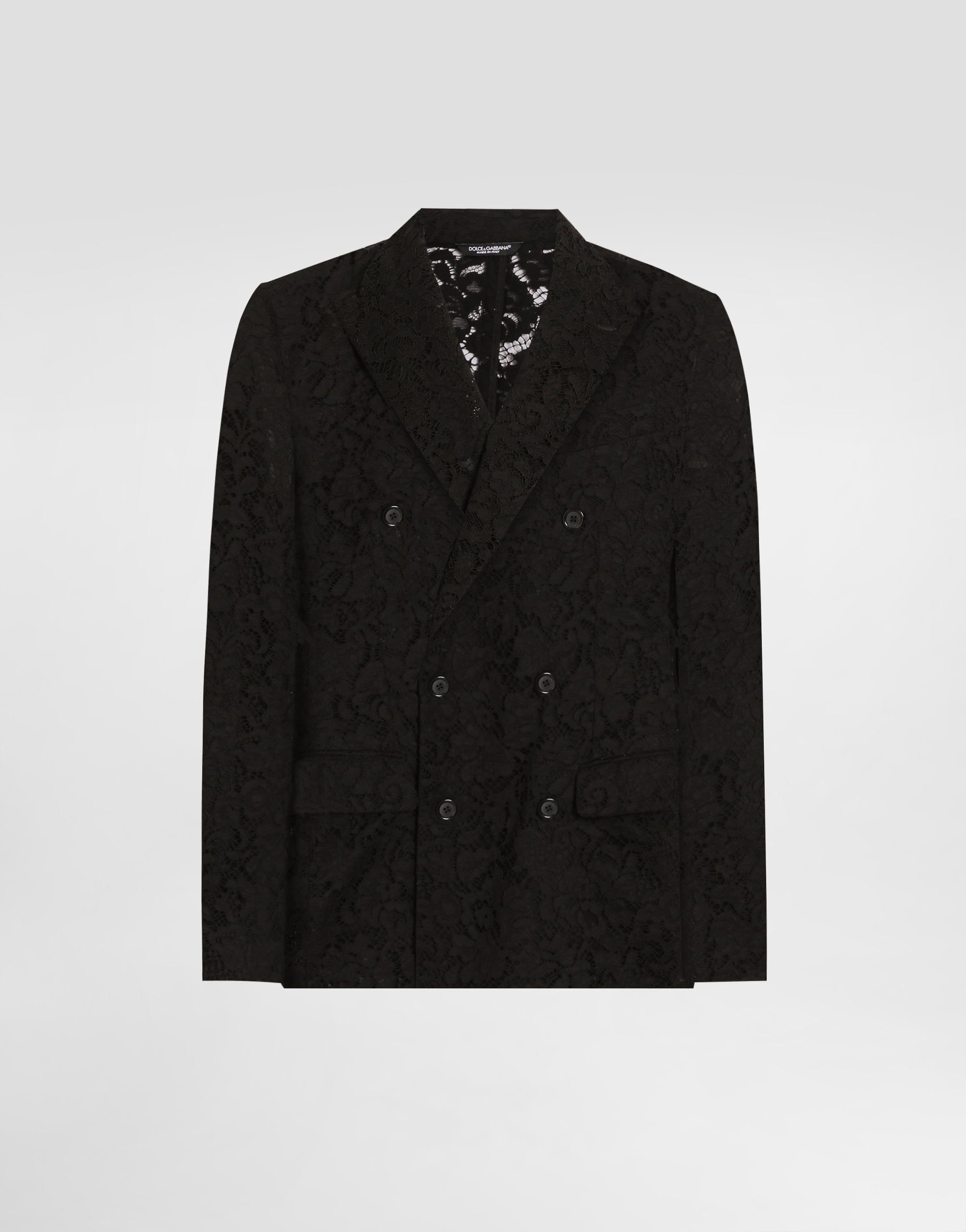Sicilia double-breasted jacket cordonetto lace