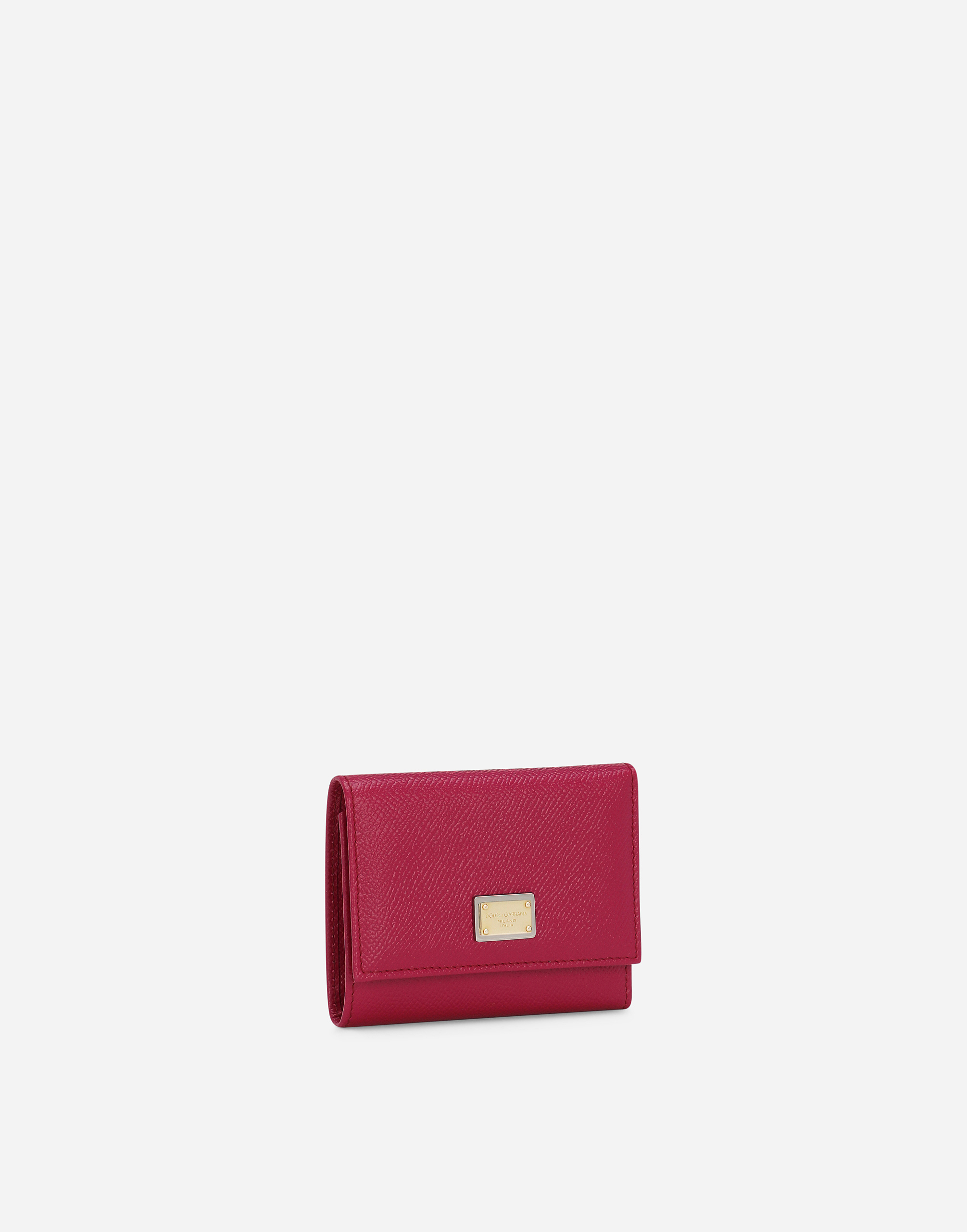 Shop Dolce & Gabbana Dauphine Calfskin French-flap Wallet In Fuchsia