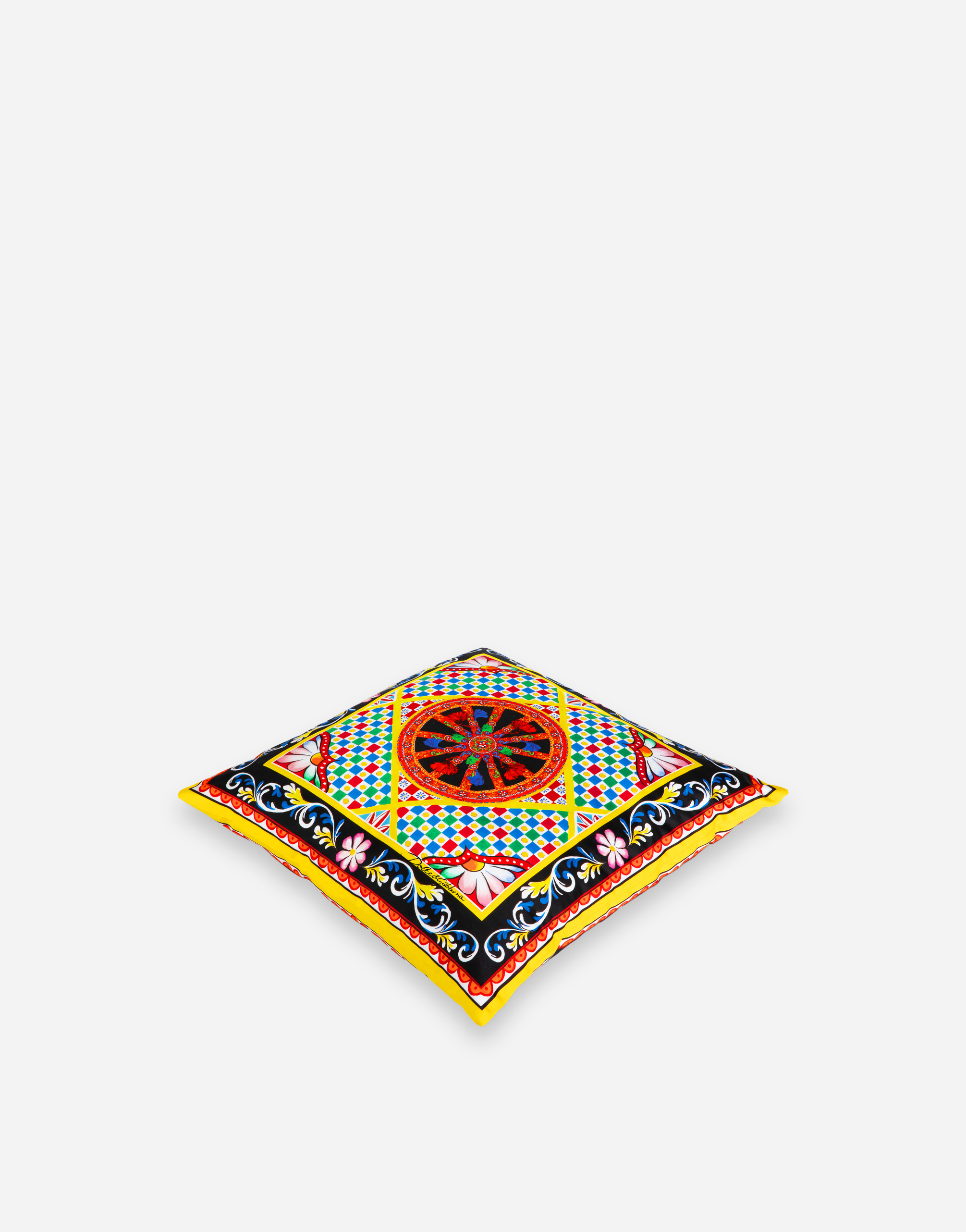 Dolce & Gabbana Duchesse Cotton Cushion Small Multicolor Unisex Onesize In Multicolor