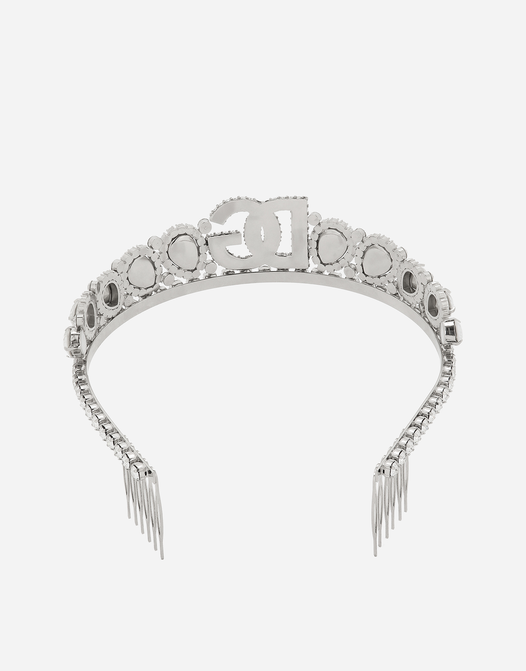 DOLCE & GABBANA DIADEM WITH CRYSTAL EMBELLISHMENT AND DG LOGO