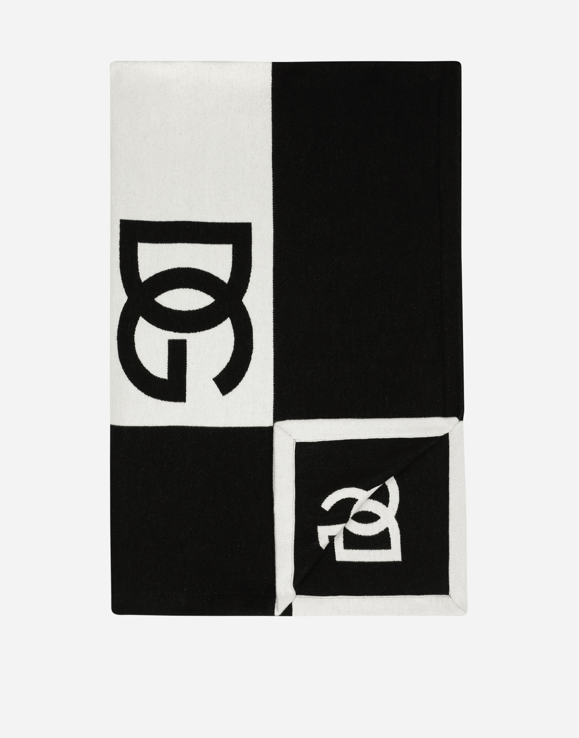 Dolce & Gabbana Jacquard Cotton Blanket In Multicolor