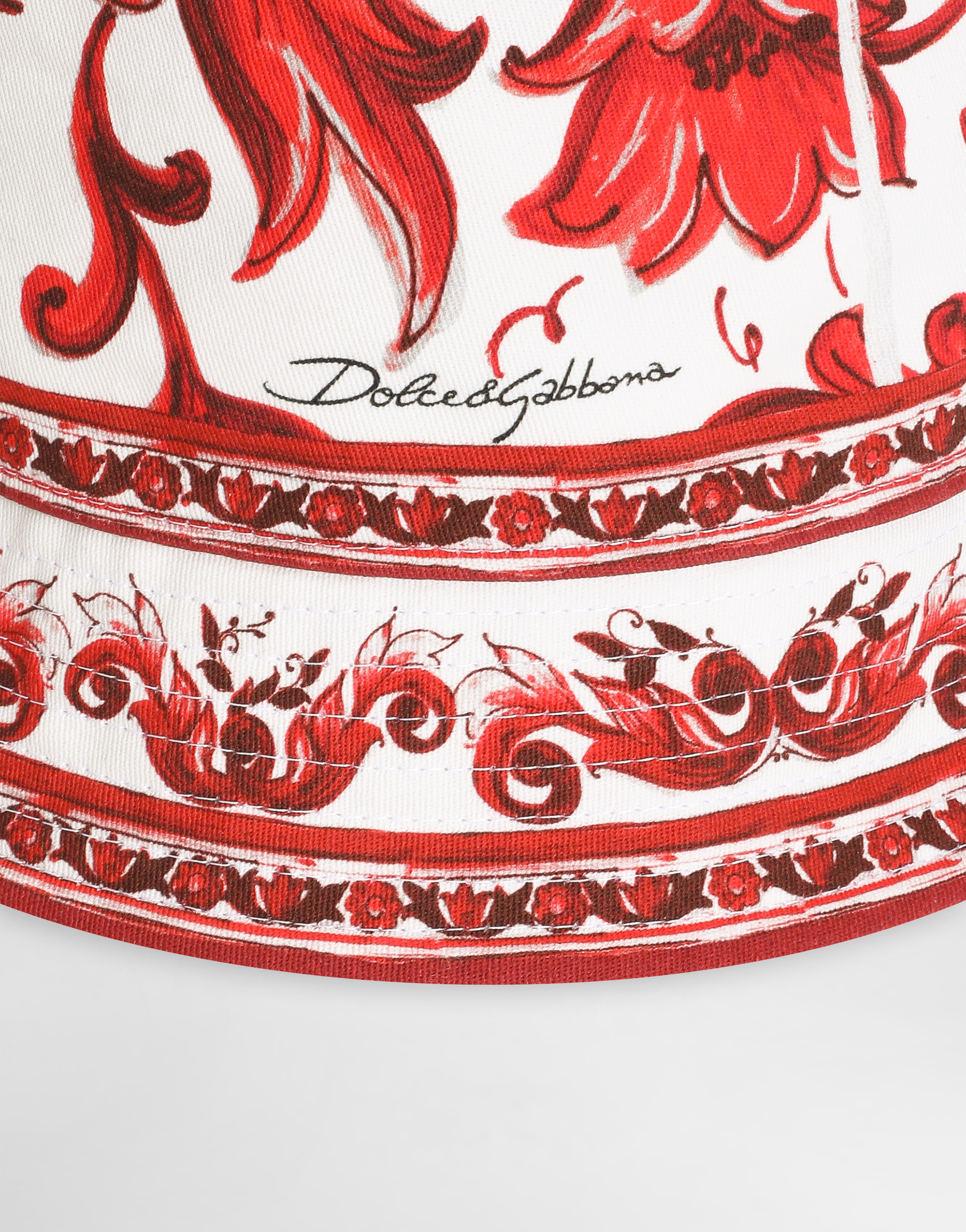 Dolce & Gabbana Majolica-print Drill Bucket Hat In Multi