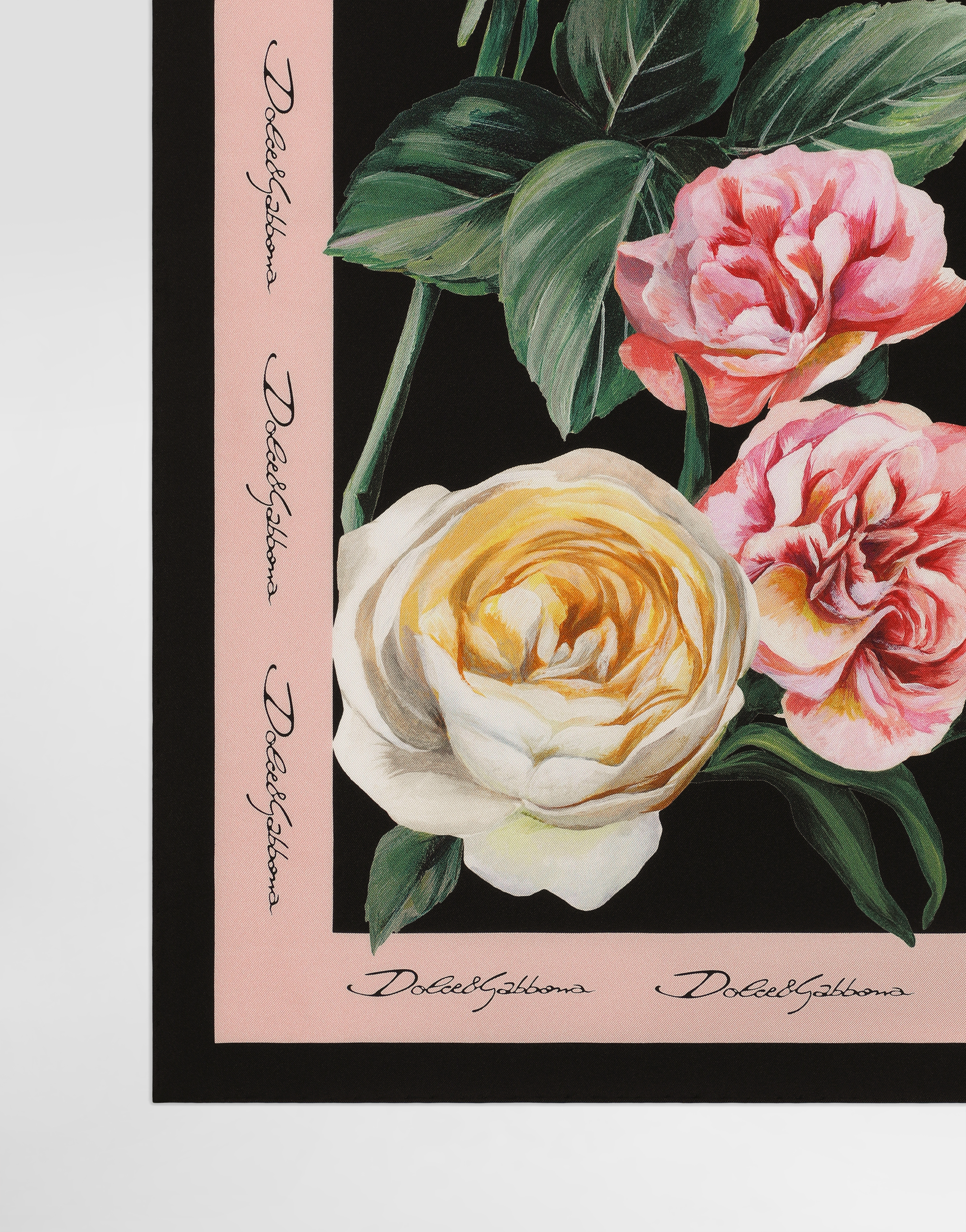 Dolce & Gabbana Rose And Peony-print Silk Twill Foulard (70x70) In Print