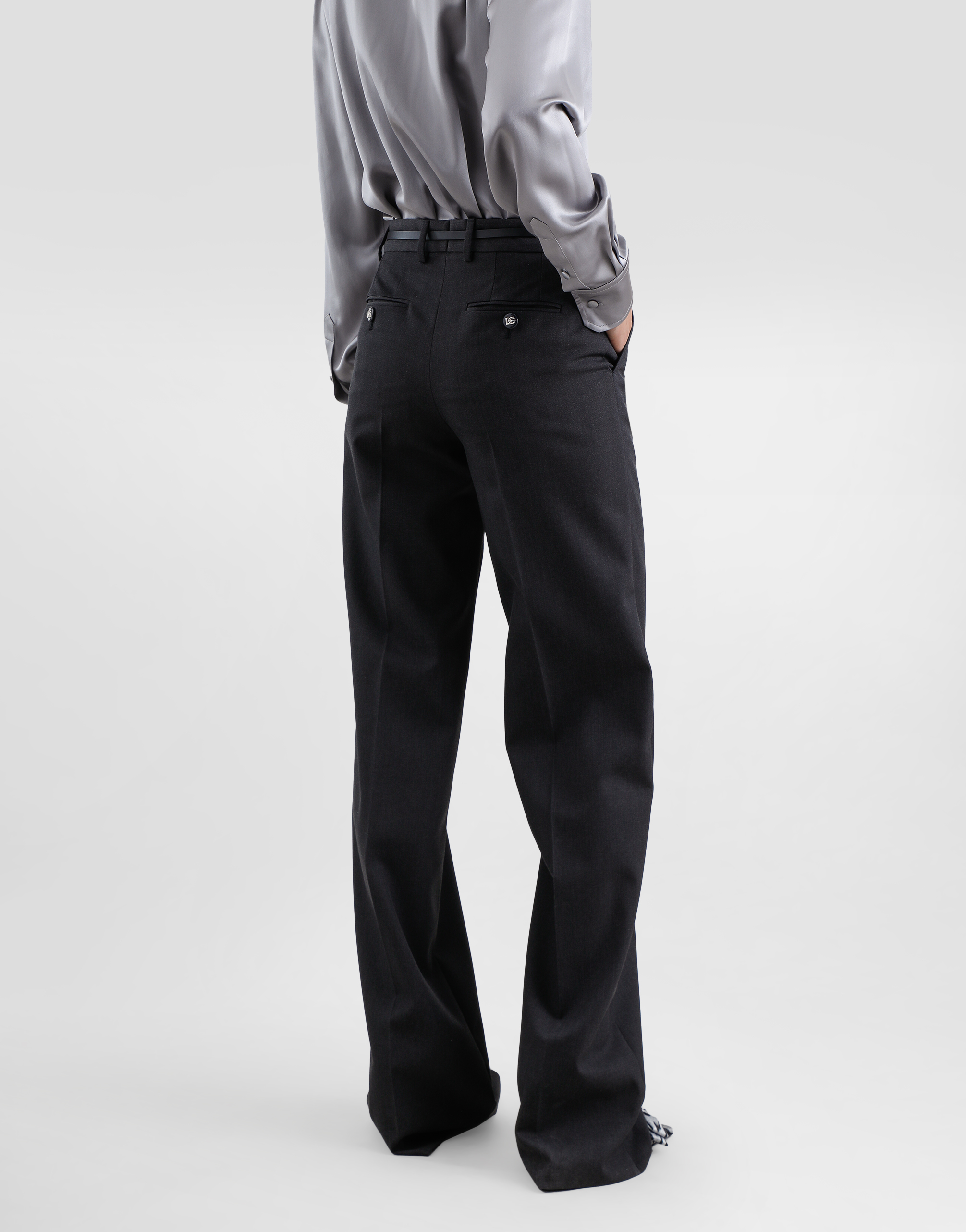 Flared woolen pants