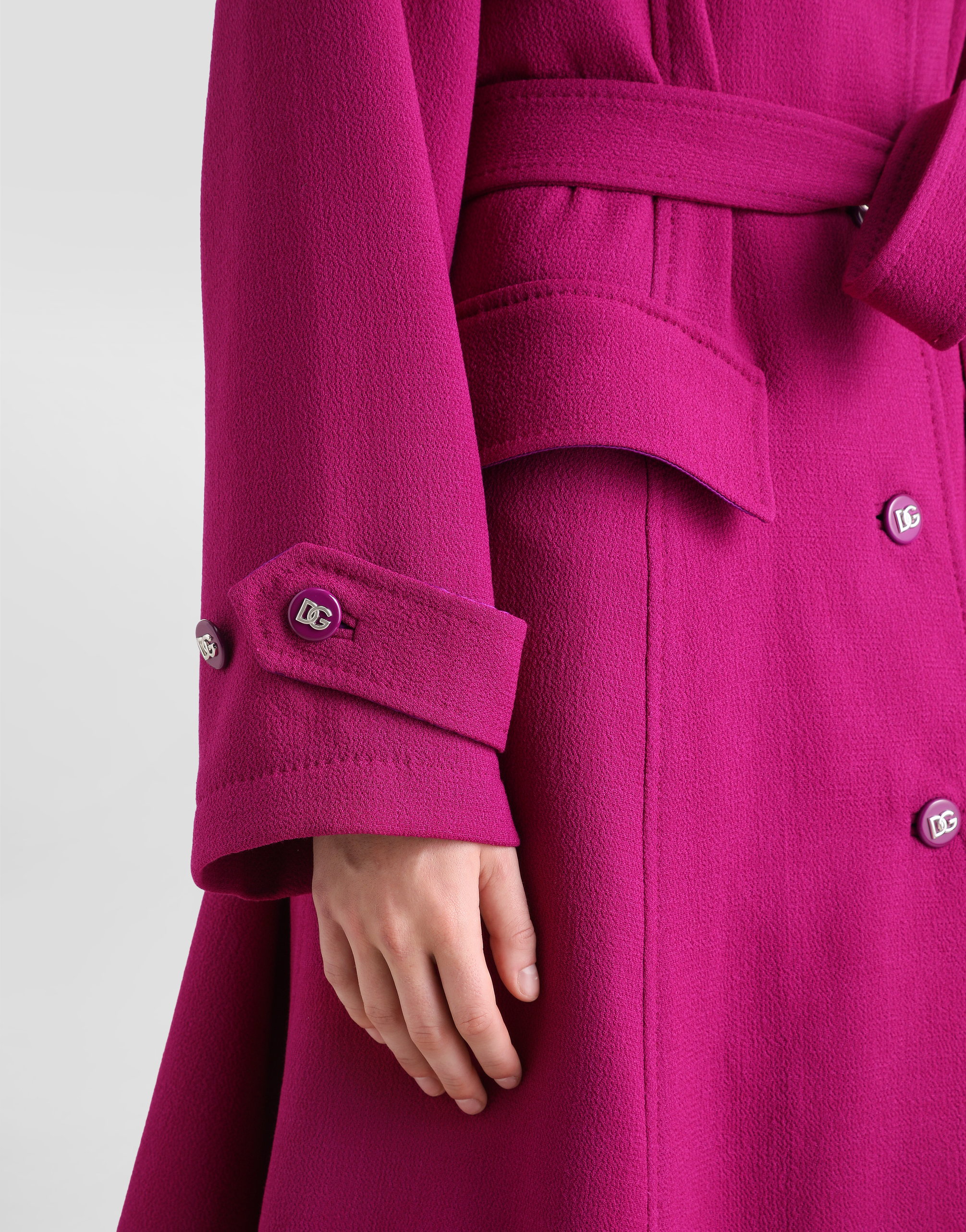 Dolce & Gabbana Belted Coat In Multicolor