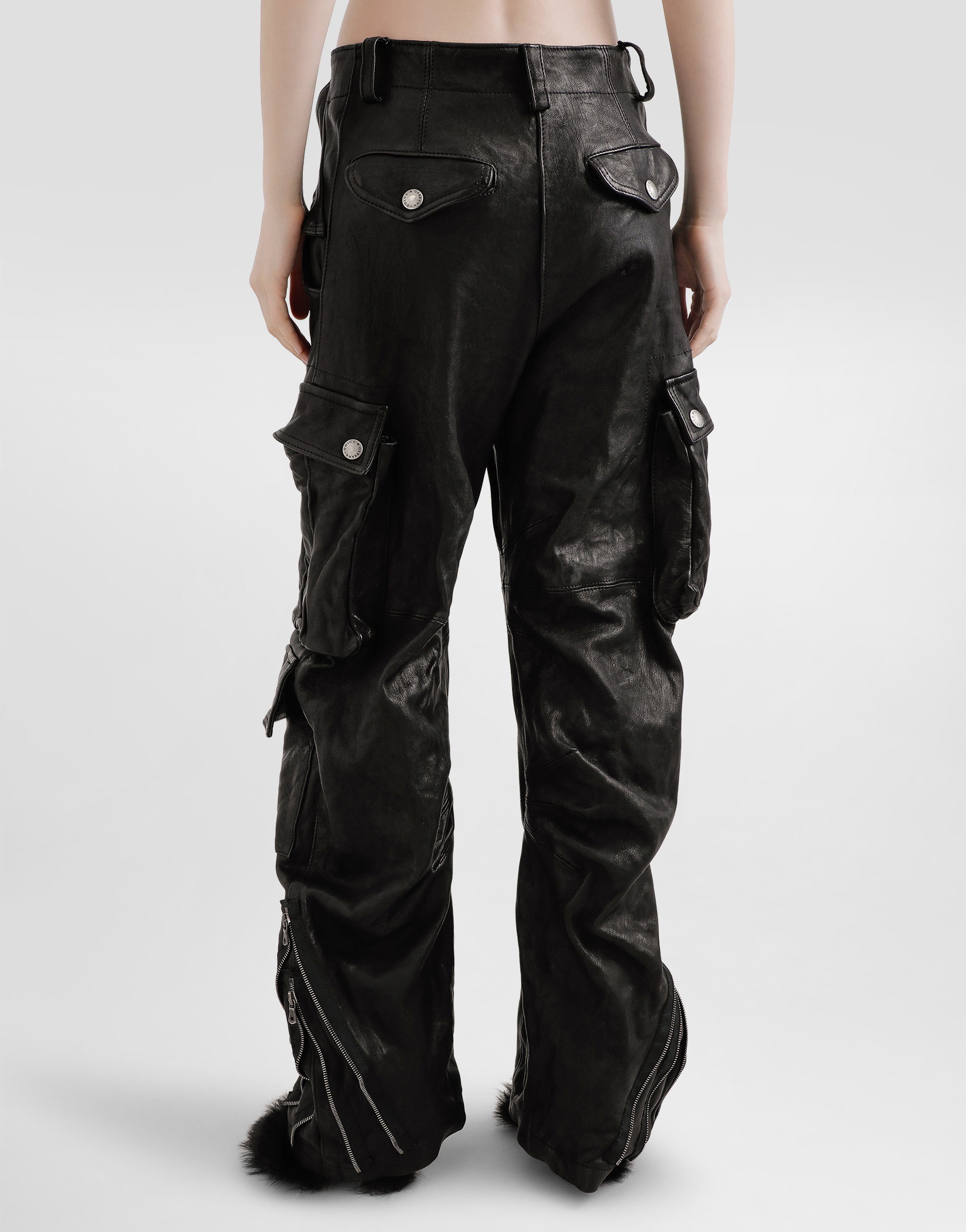 Leather cargo pants