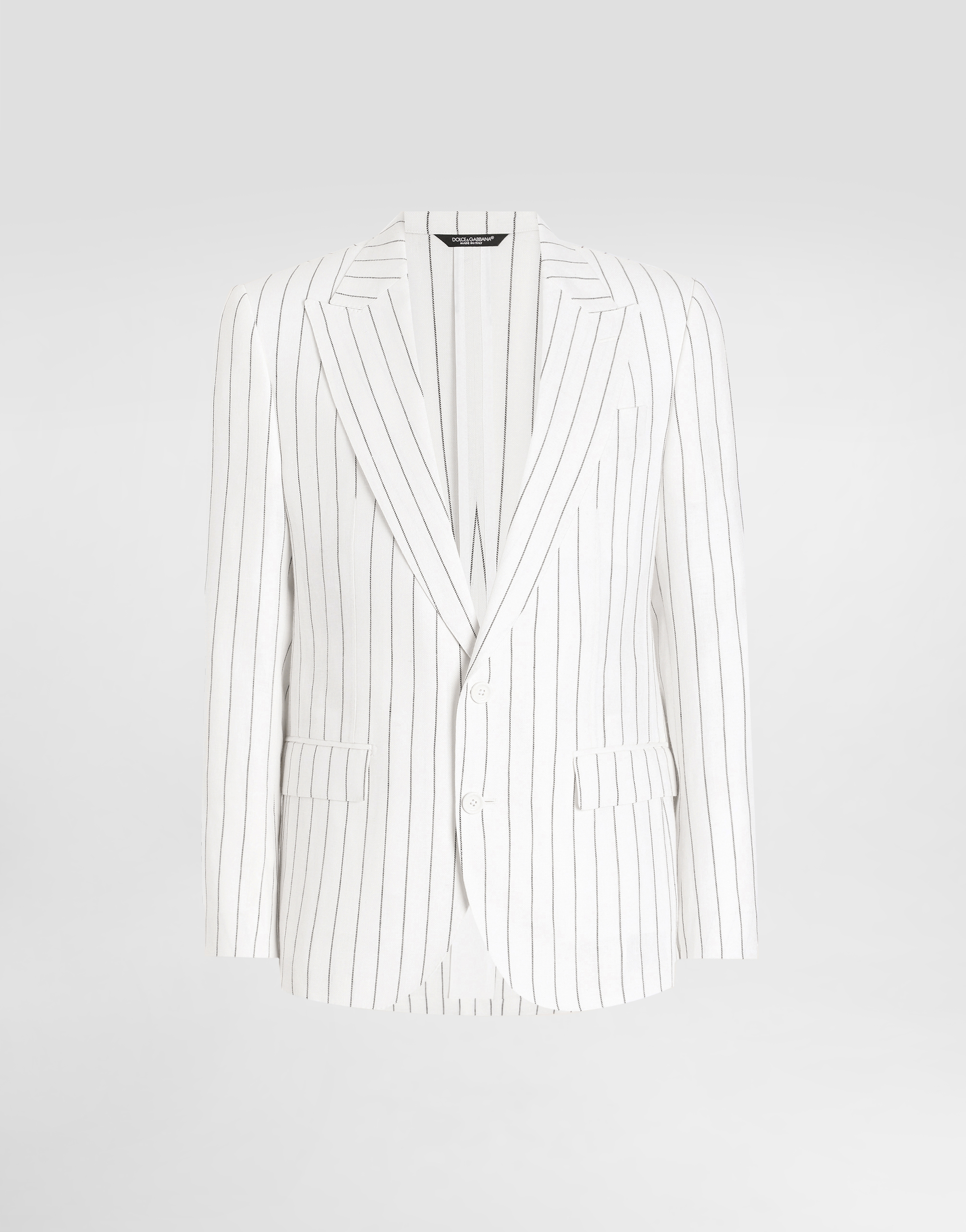 Dolce & Gabbana Single-breasted Pinstripe Linen-blend Jacket - Man Suits And Blazers Multi-colored