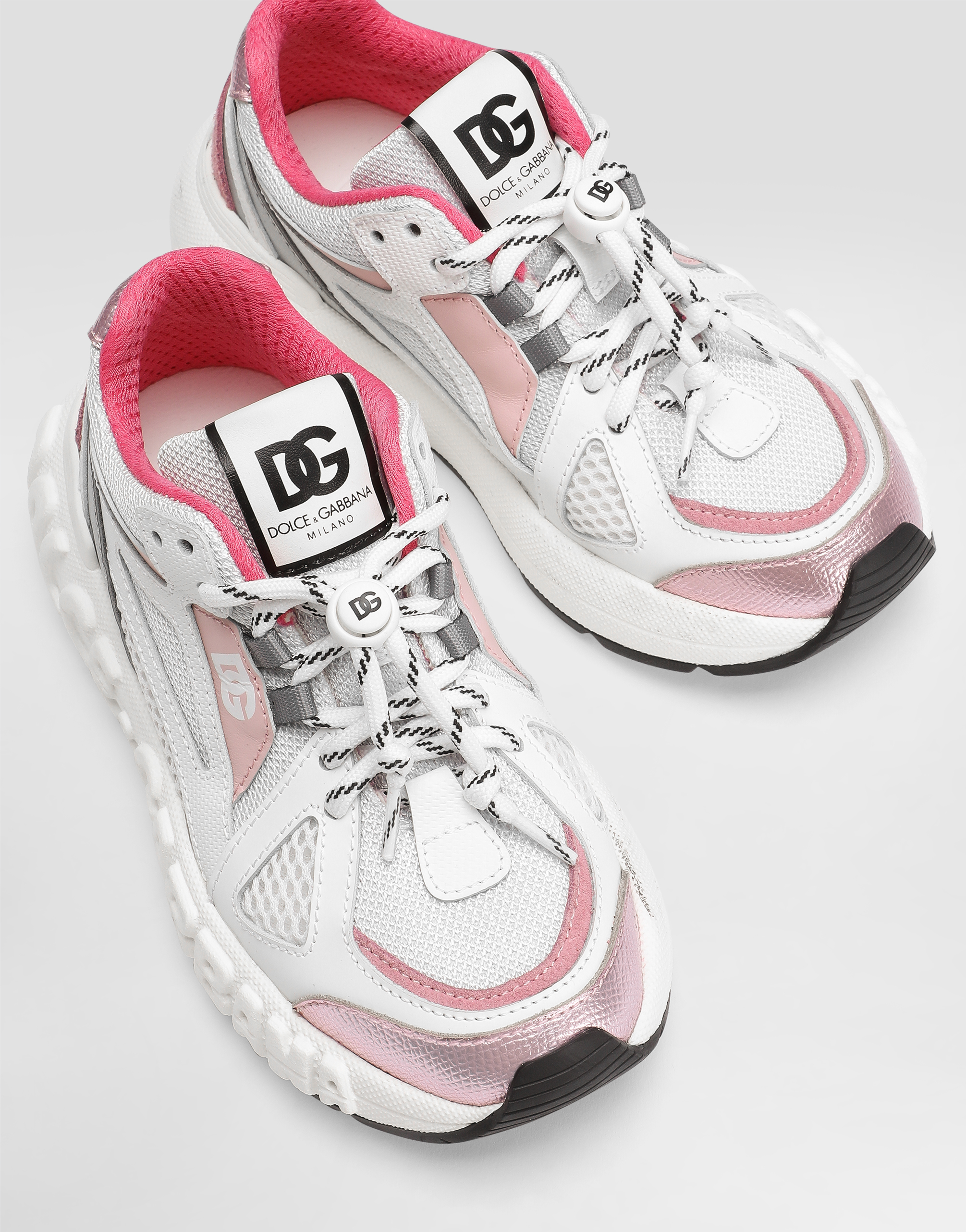 Dolce & Gabbana Mesh-panelled Chunky Sneakers In White