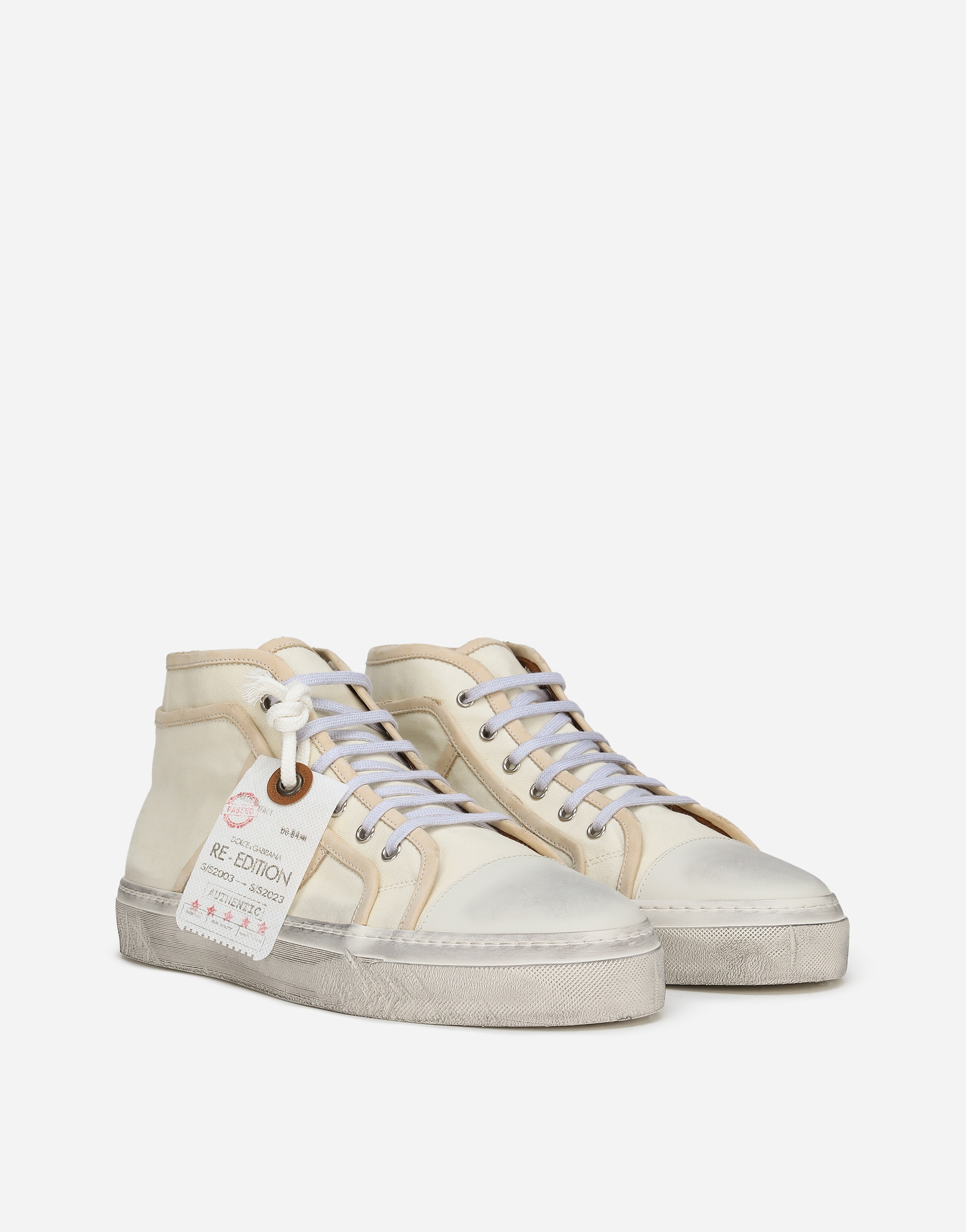 DOLCE & GABBANA FABRIC VINTAGE MID-TOP SNEAKERS