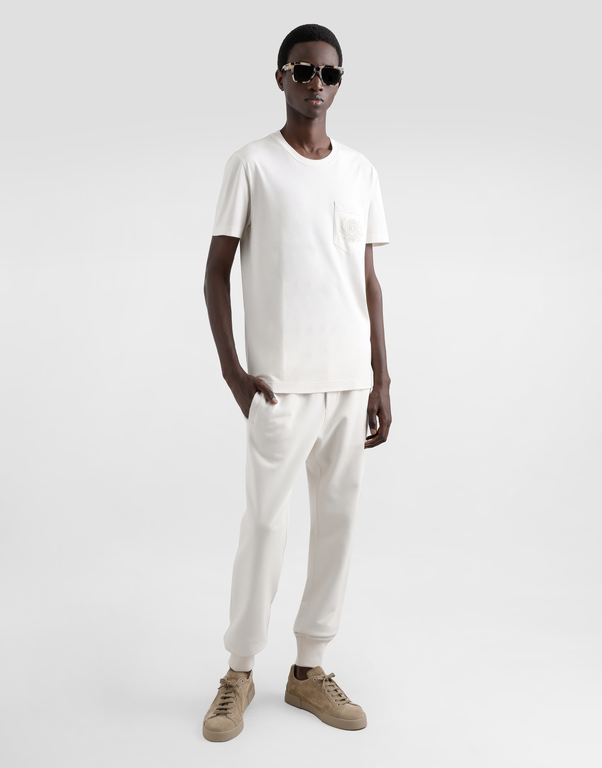 Dolce & Gabbana Cotton T-shirt With Logo In Cream