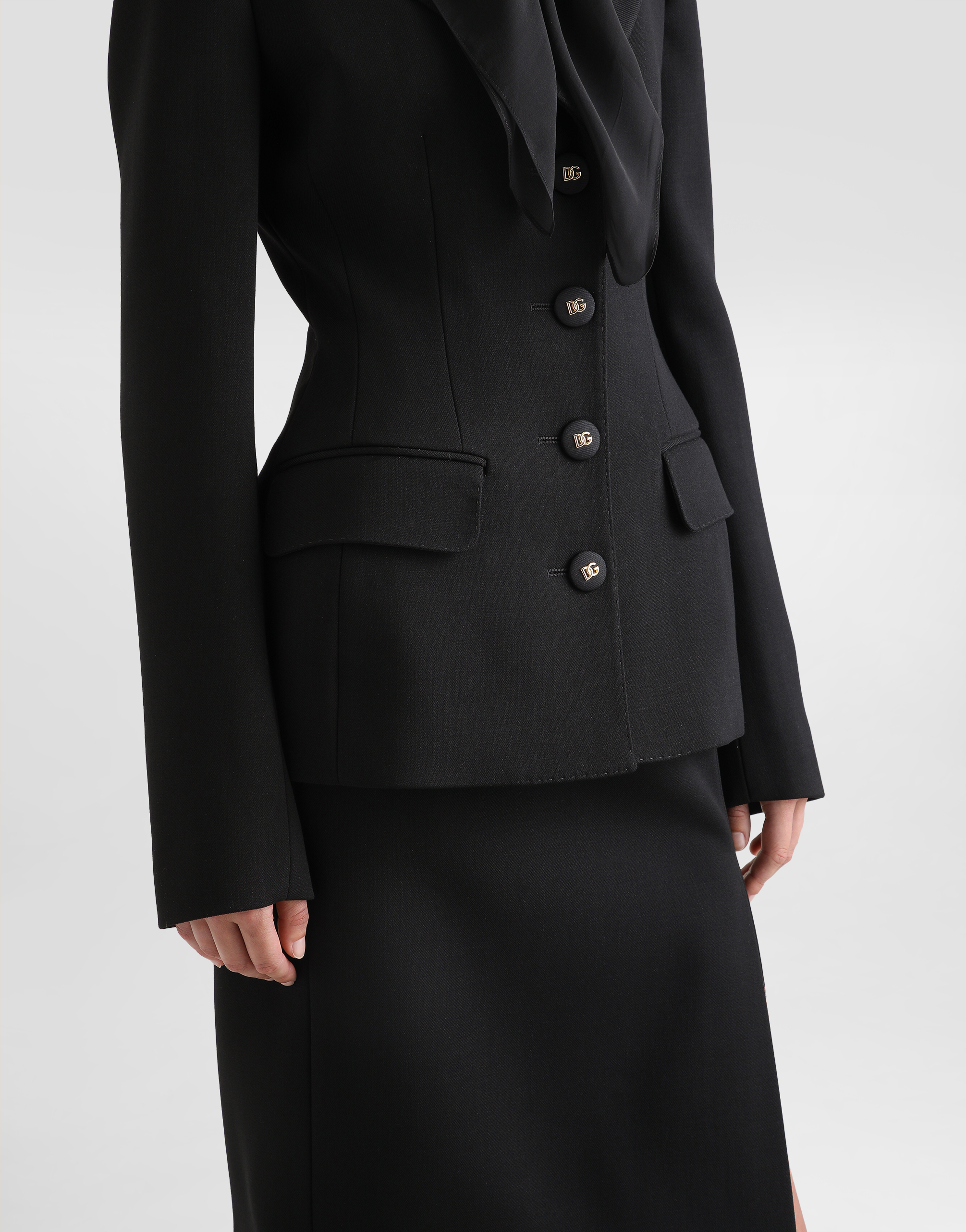 Dolce & Gabbana Dolce Single Breasted Wool Jacket In Black