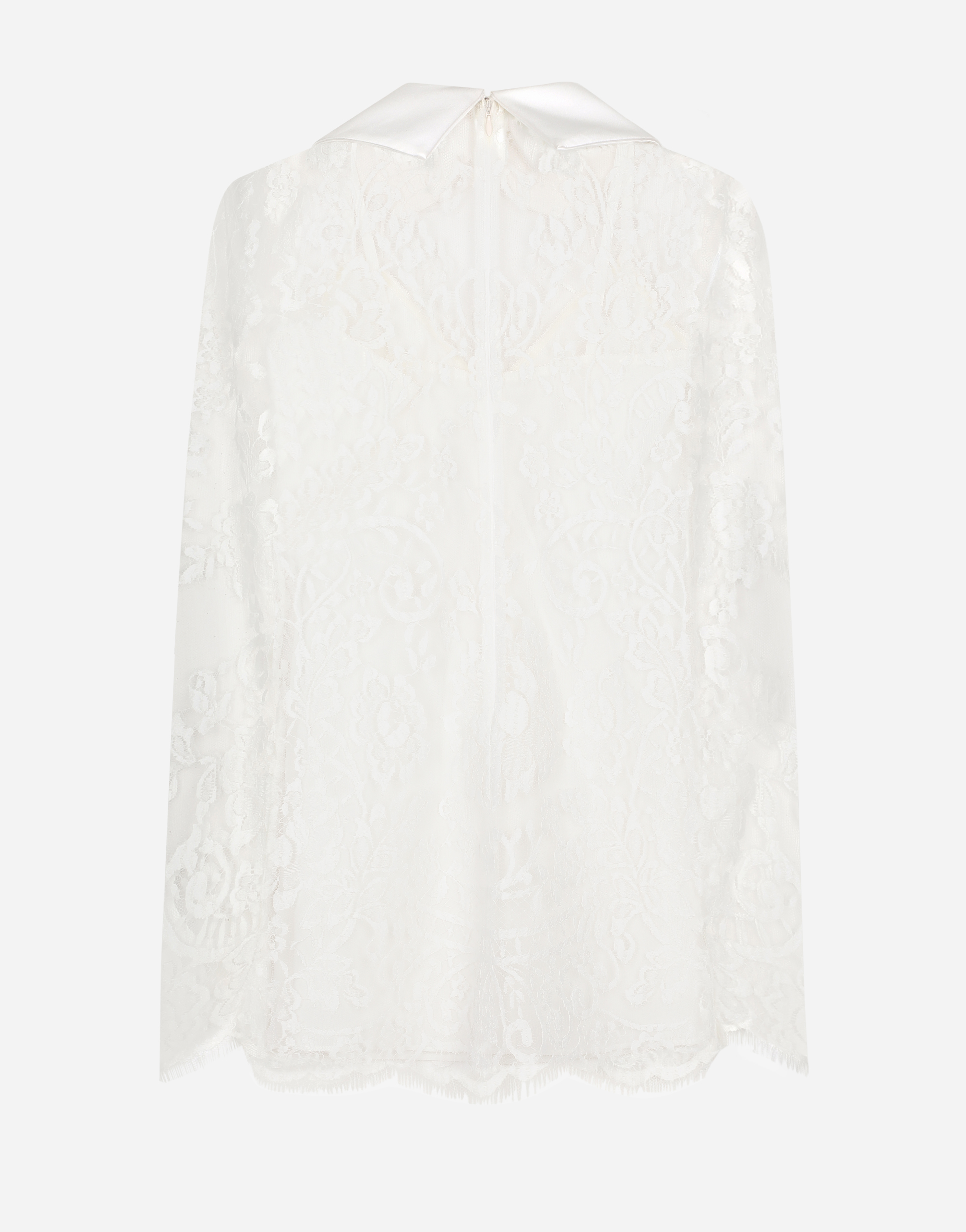 Dolce & Gabbana Peter Pan Collar Lace Minidress In ホワイト