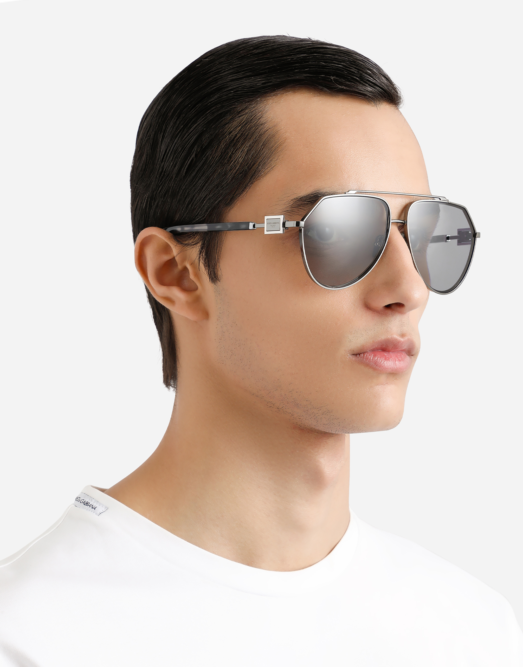 Dolce & Gabbana Pilot-frame Sunglasses In Gunmetal