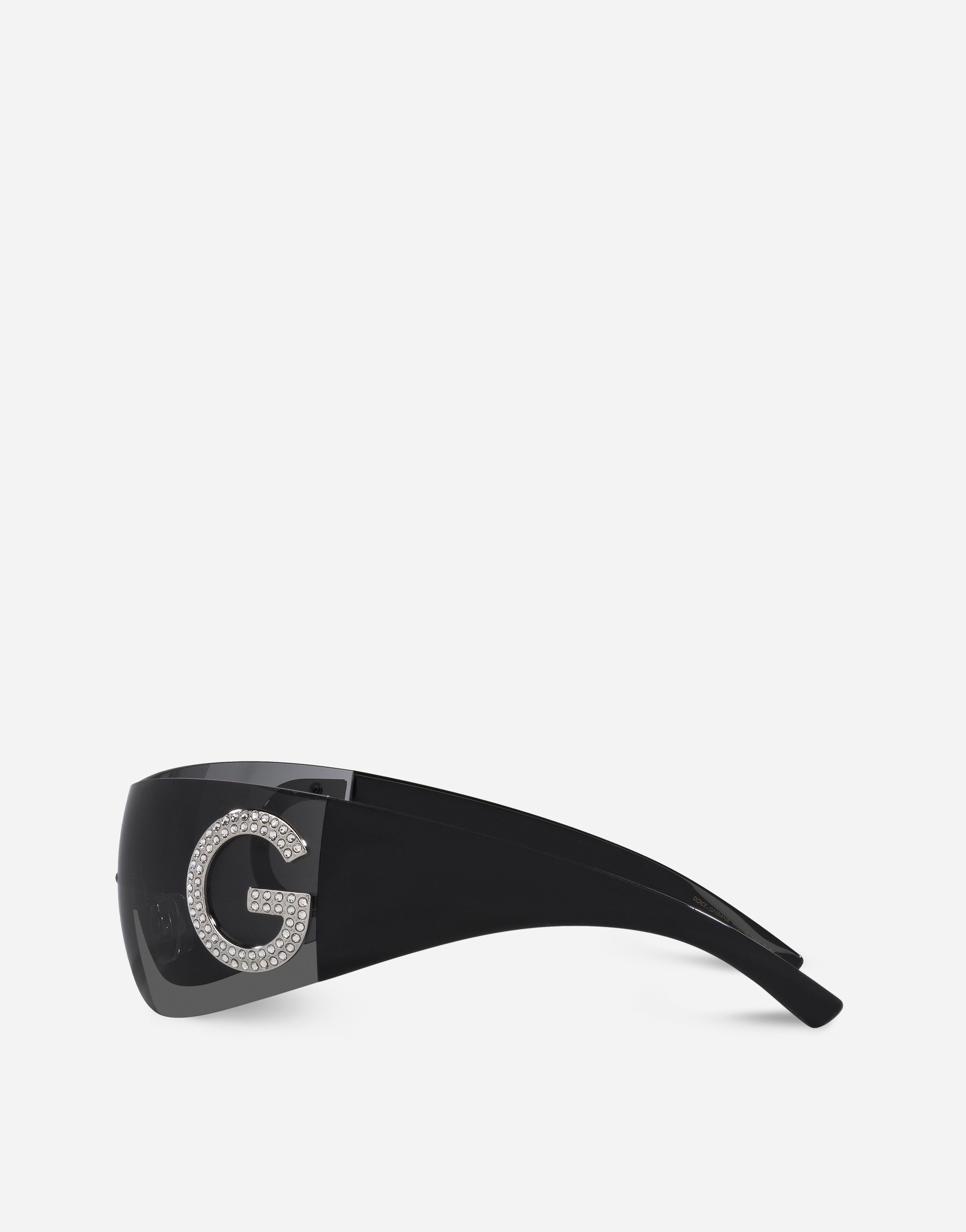 Dolce & Gabbana Re-edition Shield-frame Sunglasses In Black