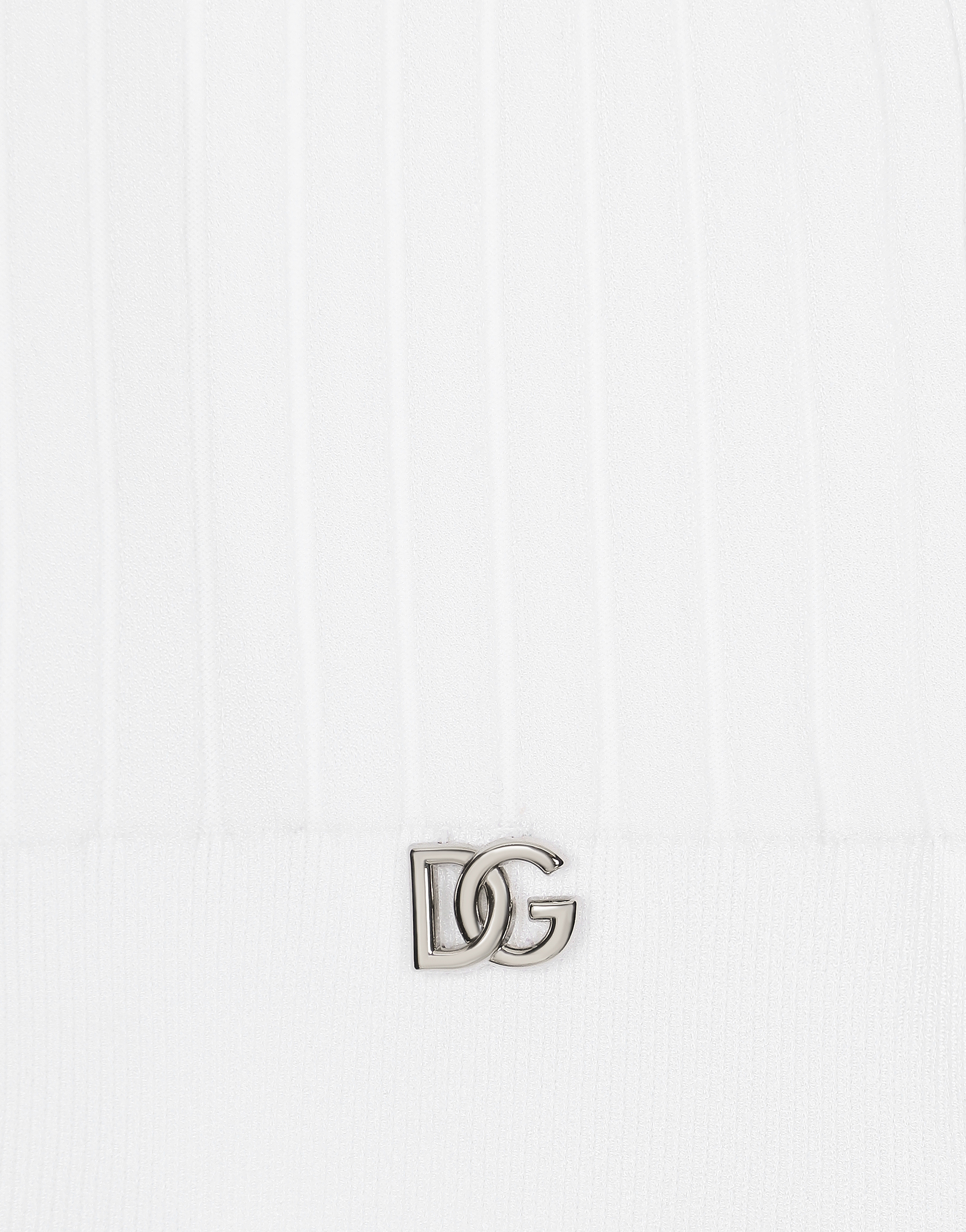 Dolce & Gabbana Dg-embroidered Fine-knit Cardigan In White
