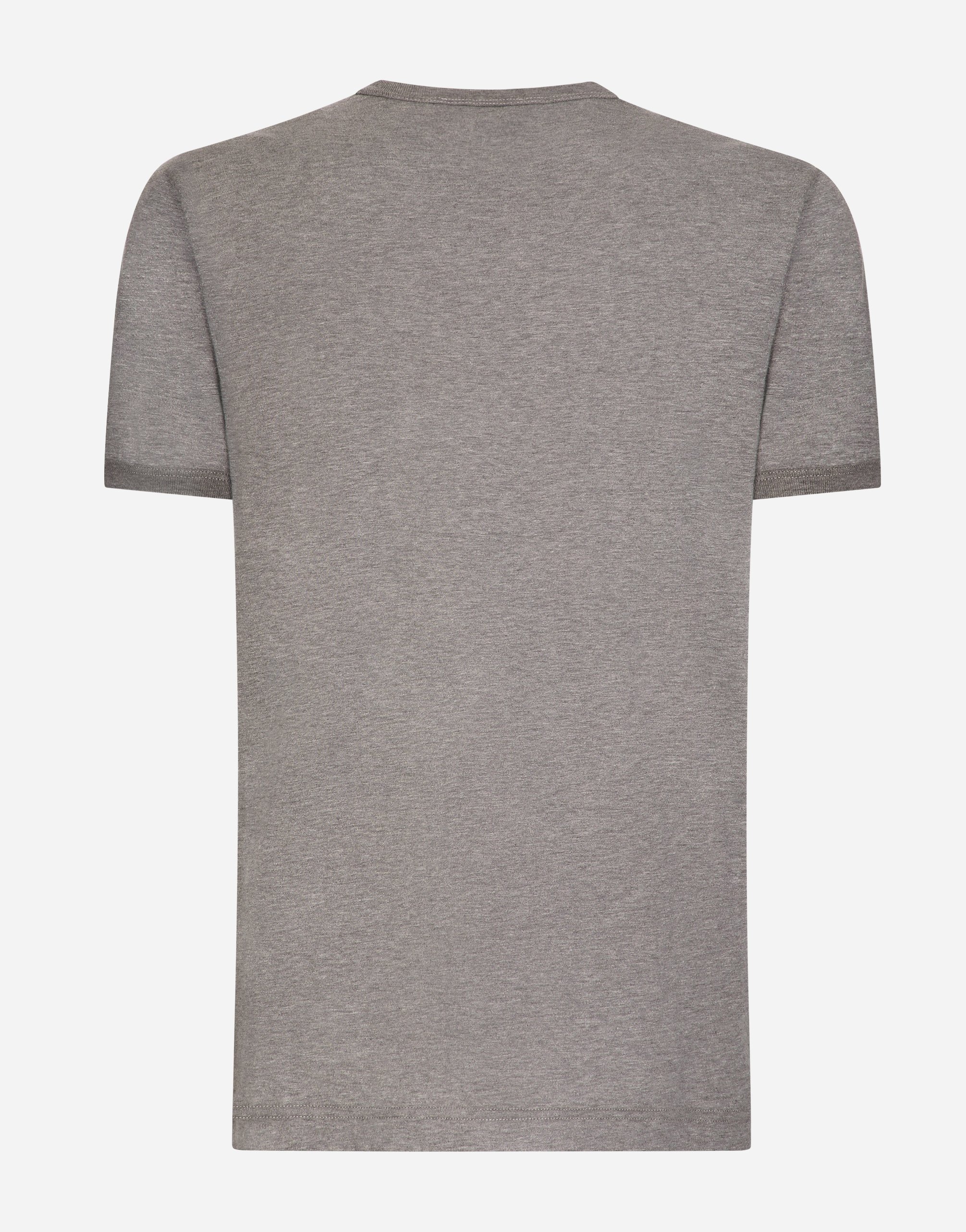 Dolce & Gabbana T-shirt Cotone Con Ricamo In Grey