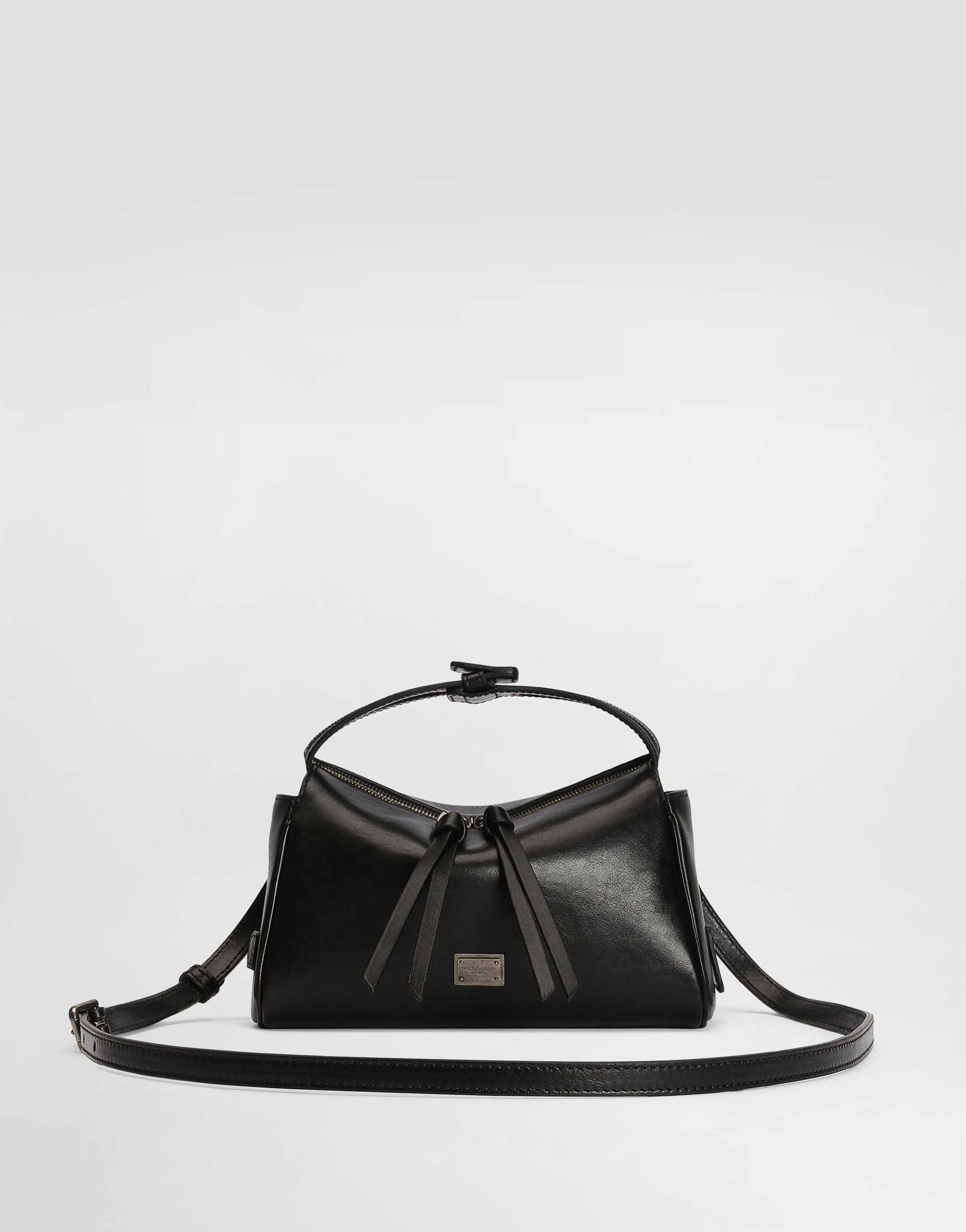 Mini Vittoria calfskin handbag in Black for Women | Dolce&Gabbana® US