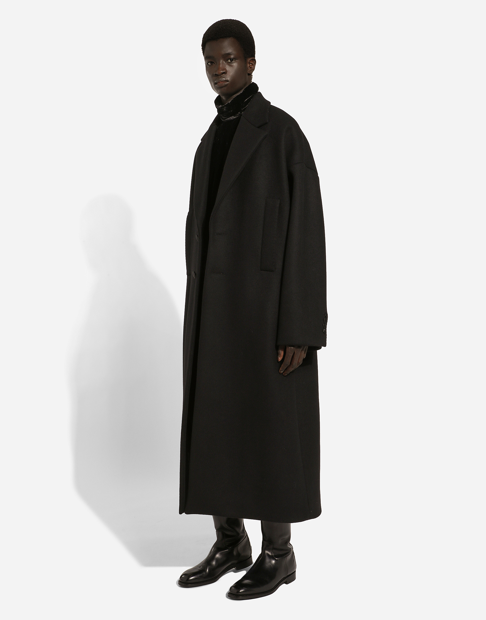 Oversize single-breasted wool coat