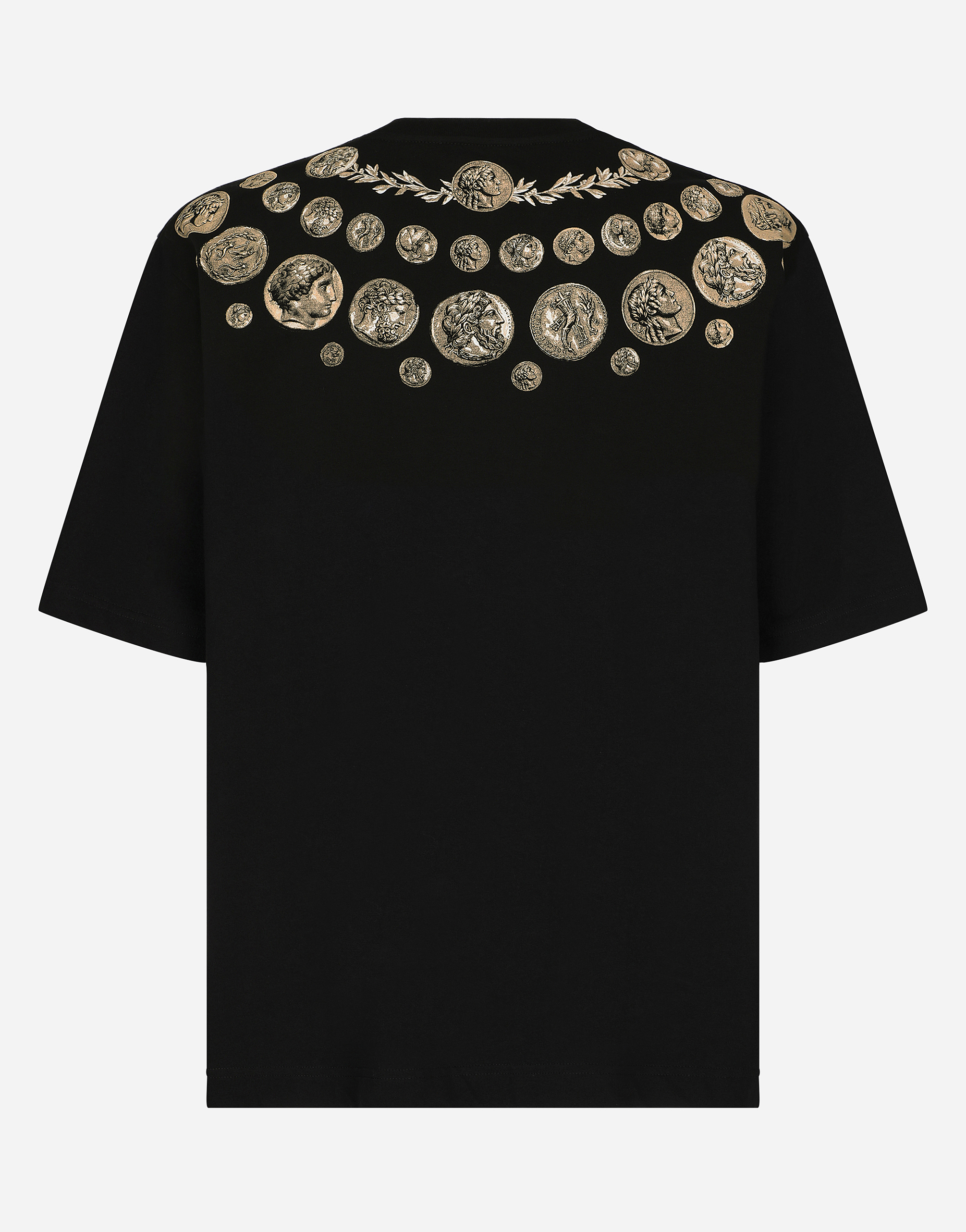 DOLCE & GABBANA COIN PRINT COTTON T-SHIRT