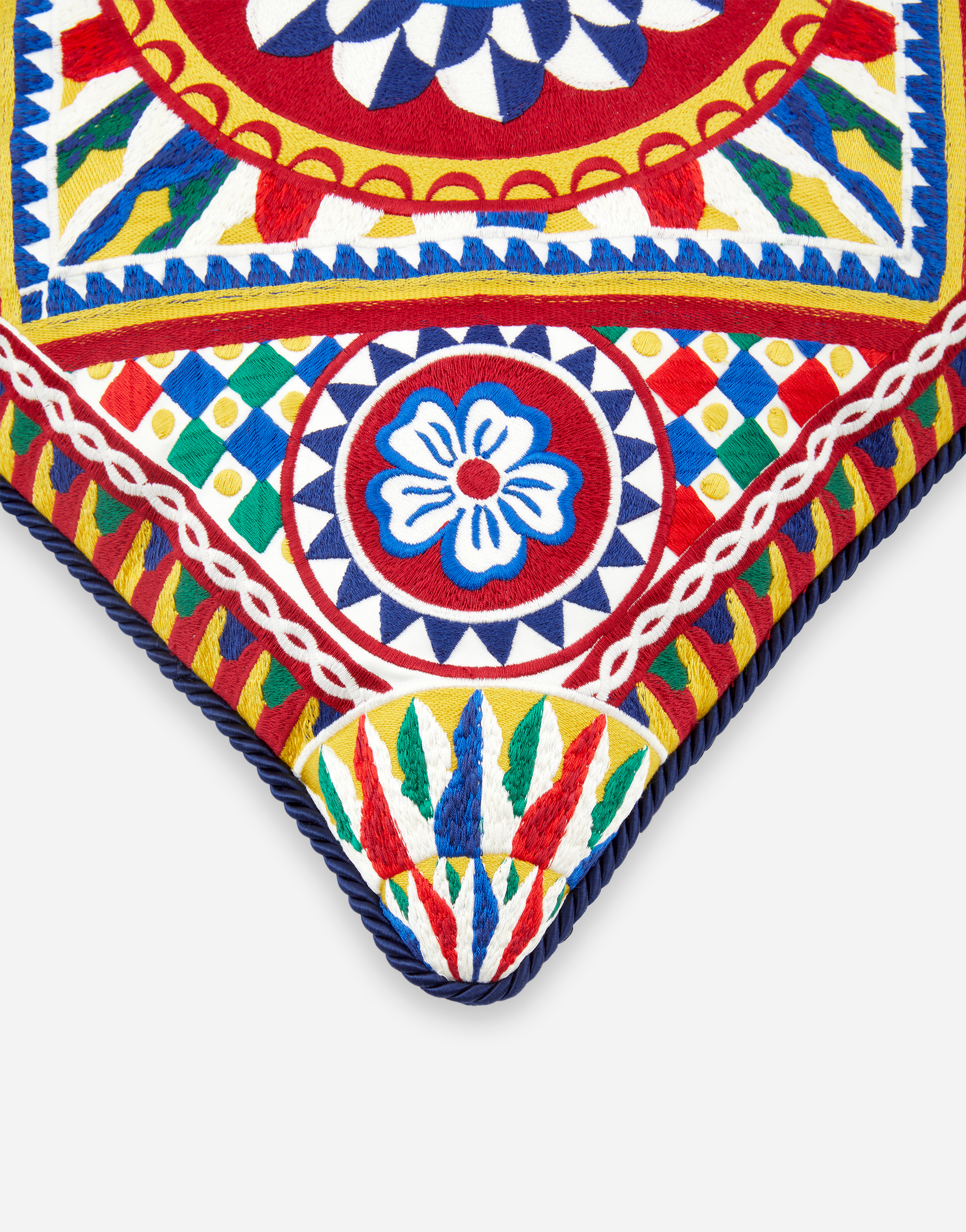Shop Dolce & Gabbana Embroidered Cushion Medium In Multicolor