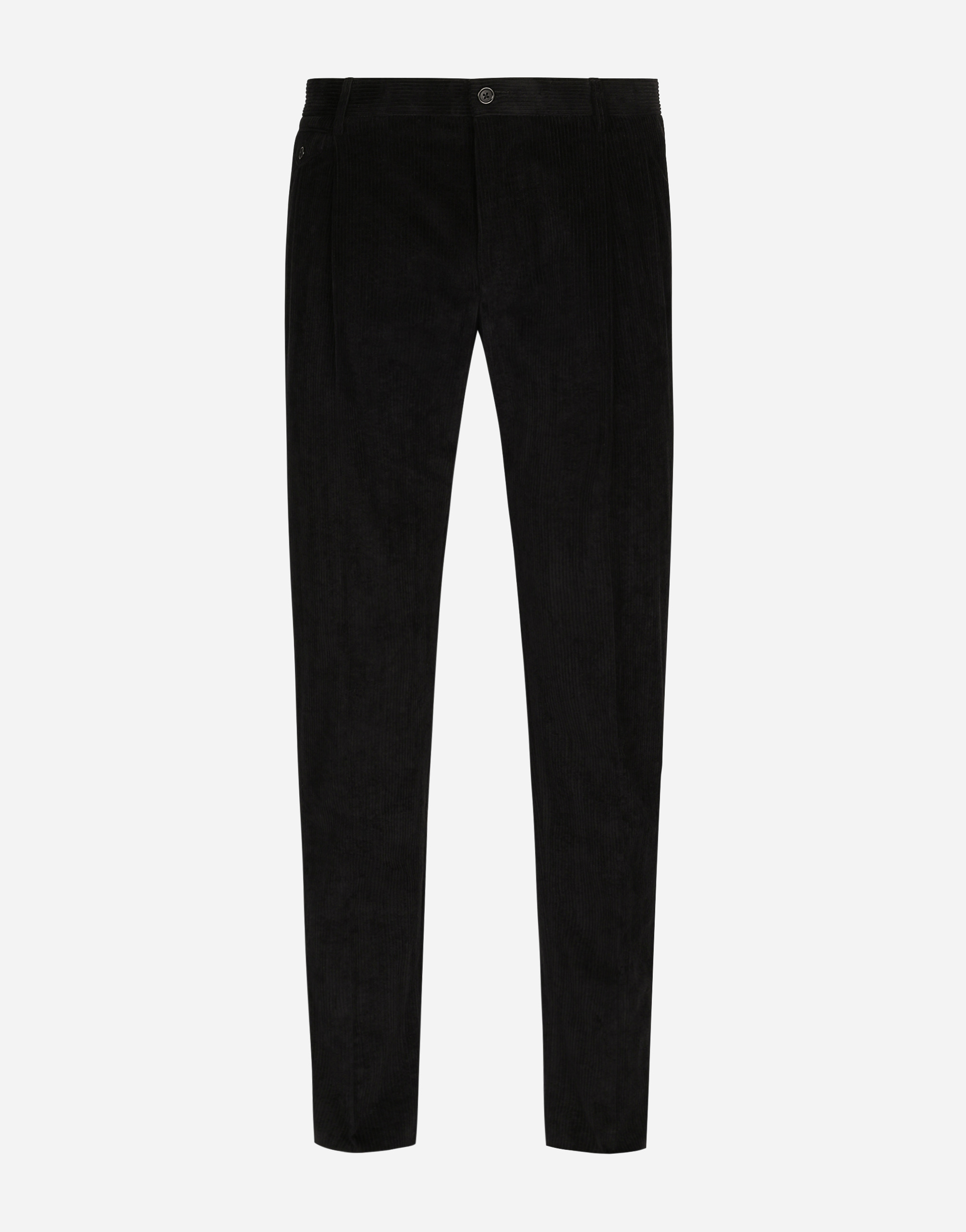 Dolce & Gabbana Stretch Corduroy Pants - Man Pants And Shorts Black Velvet