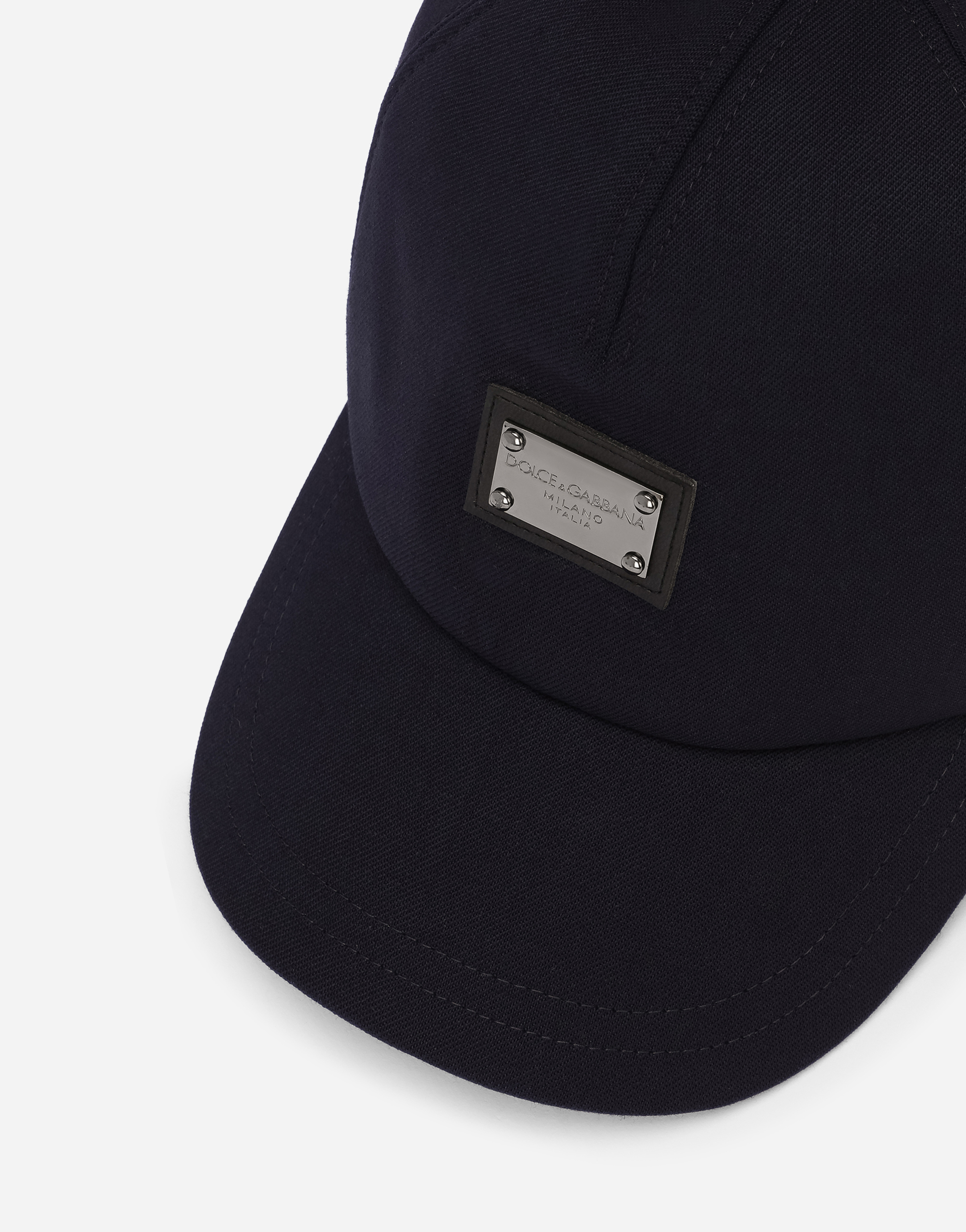 Shop Dolce & Gabbana Baseball Cap With Logo Tag In Blue