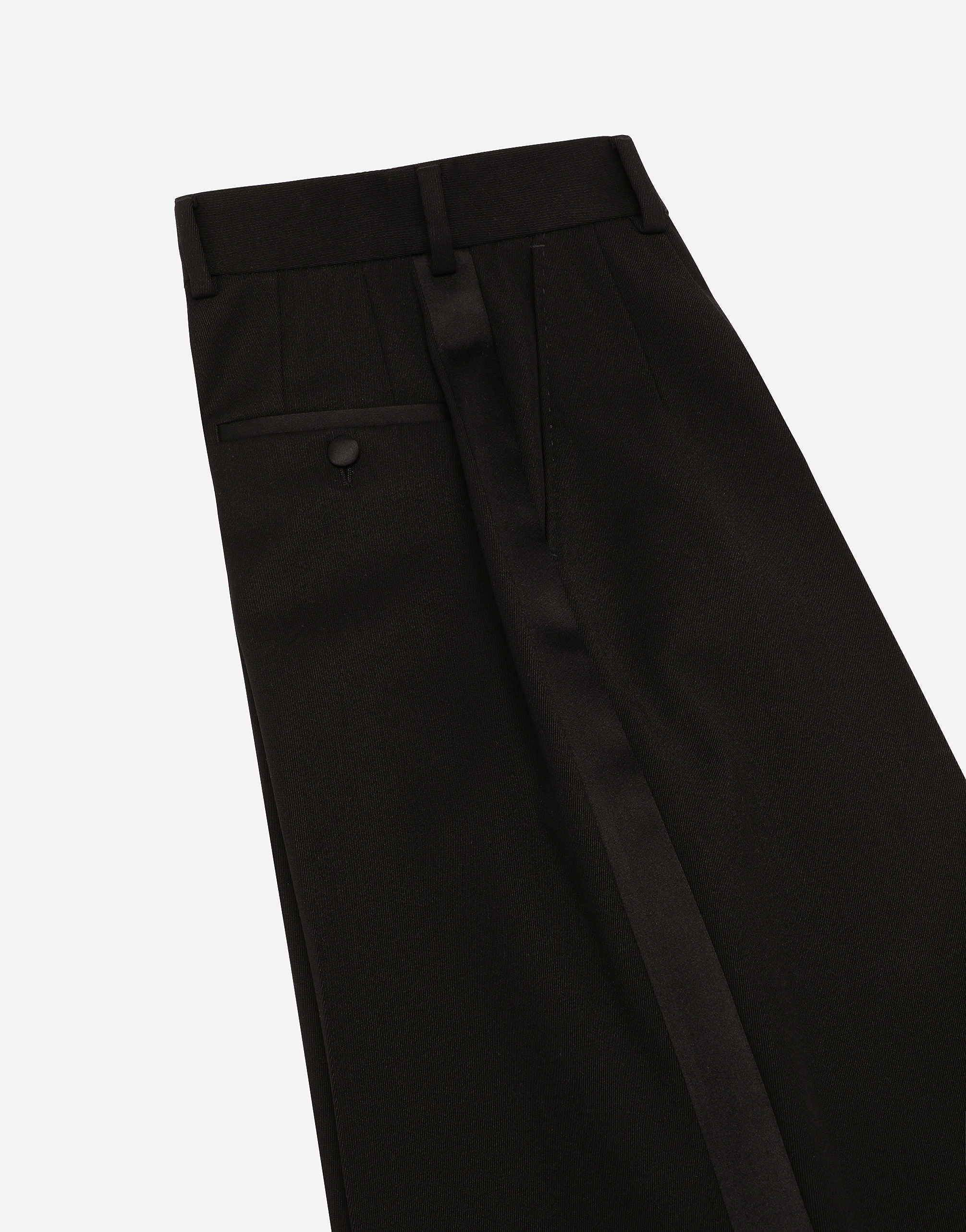 Flared wool gabardine pants
