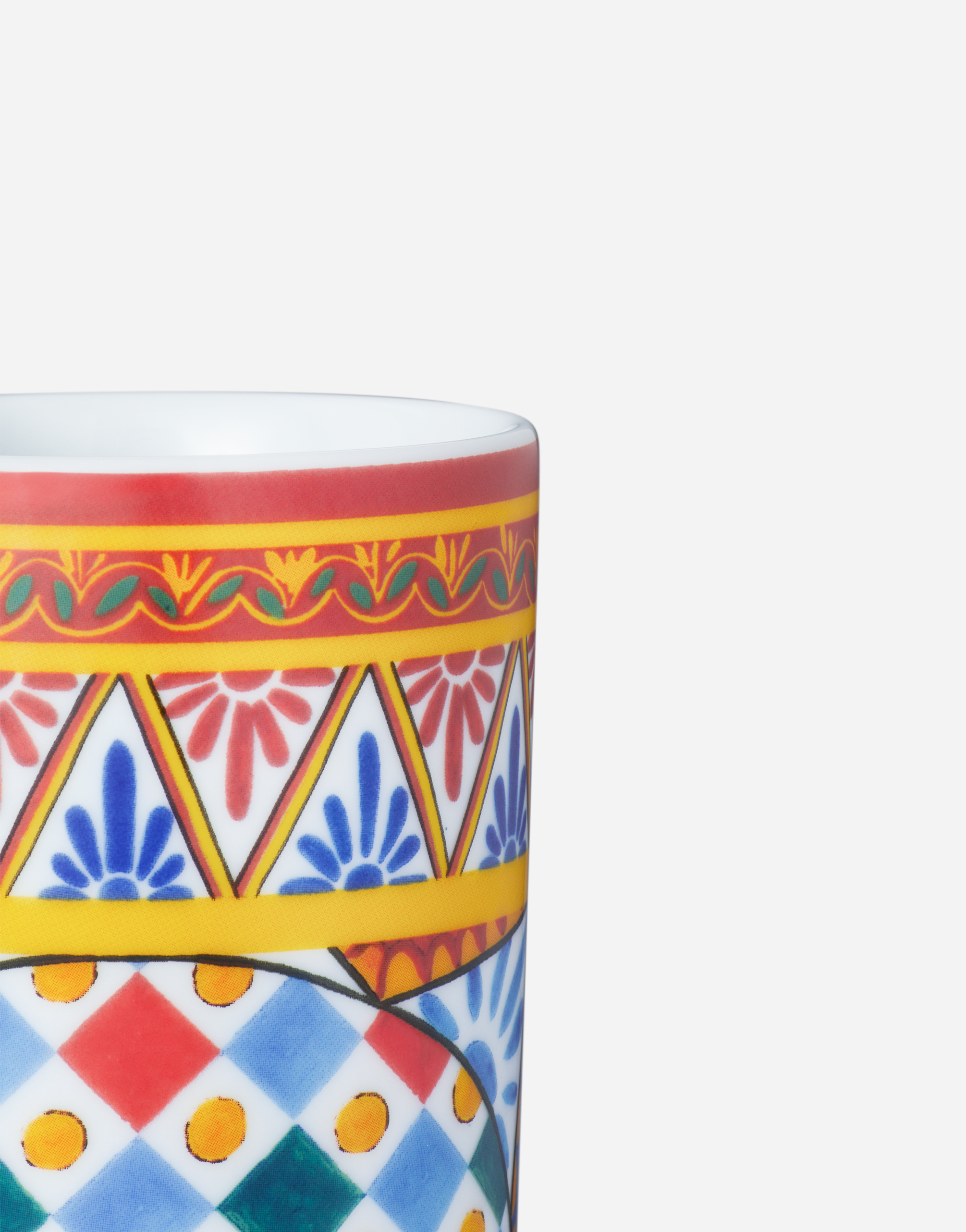 Shop Dolce & Gabbana Porcelain Water Glass In Multicolor