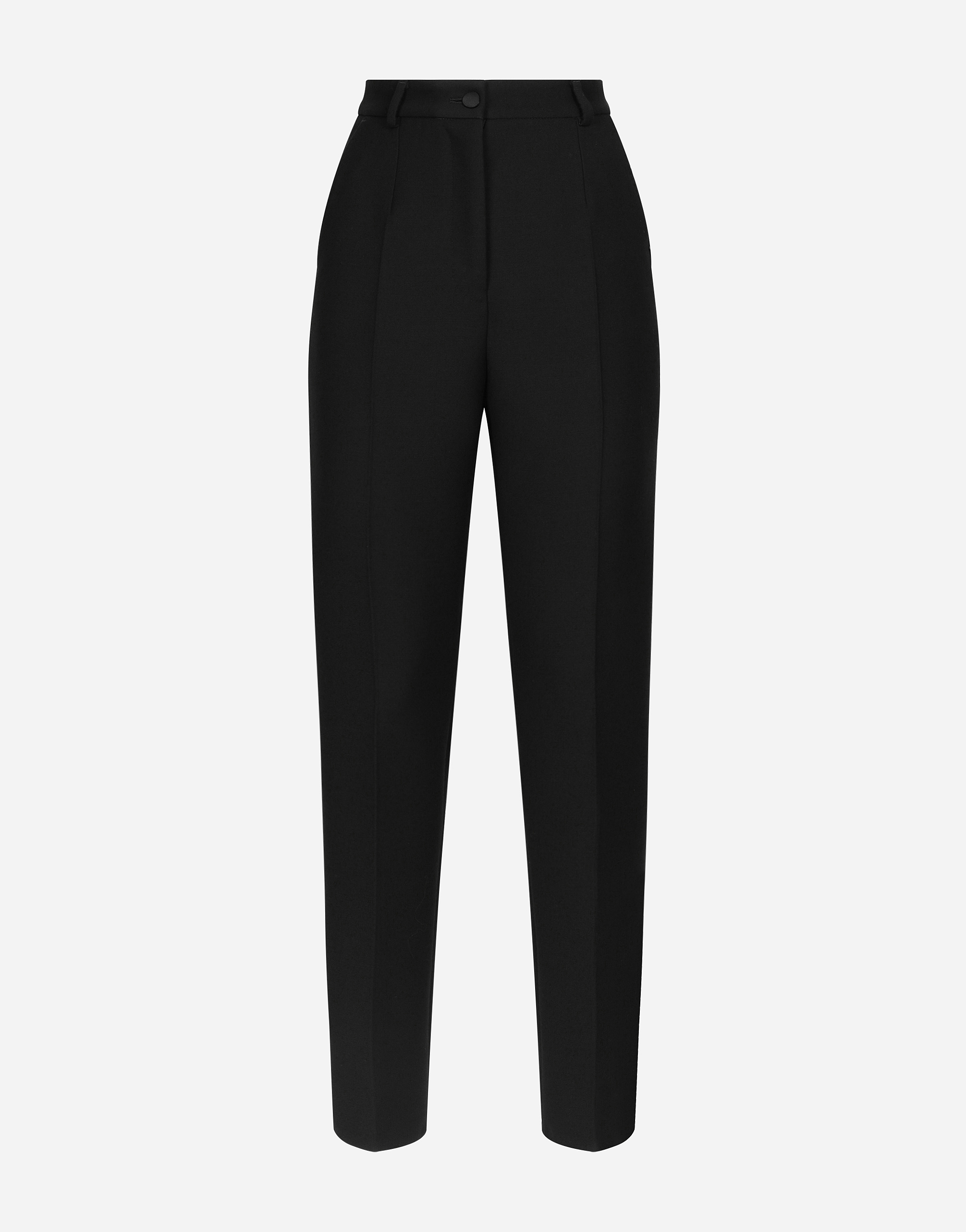 Dolce & Gabbana Pleated Wool-blend Gabardine Straight-leg Pants In Black