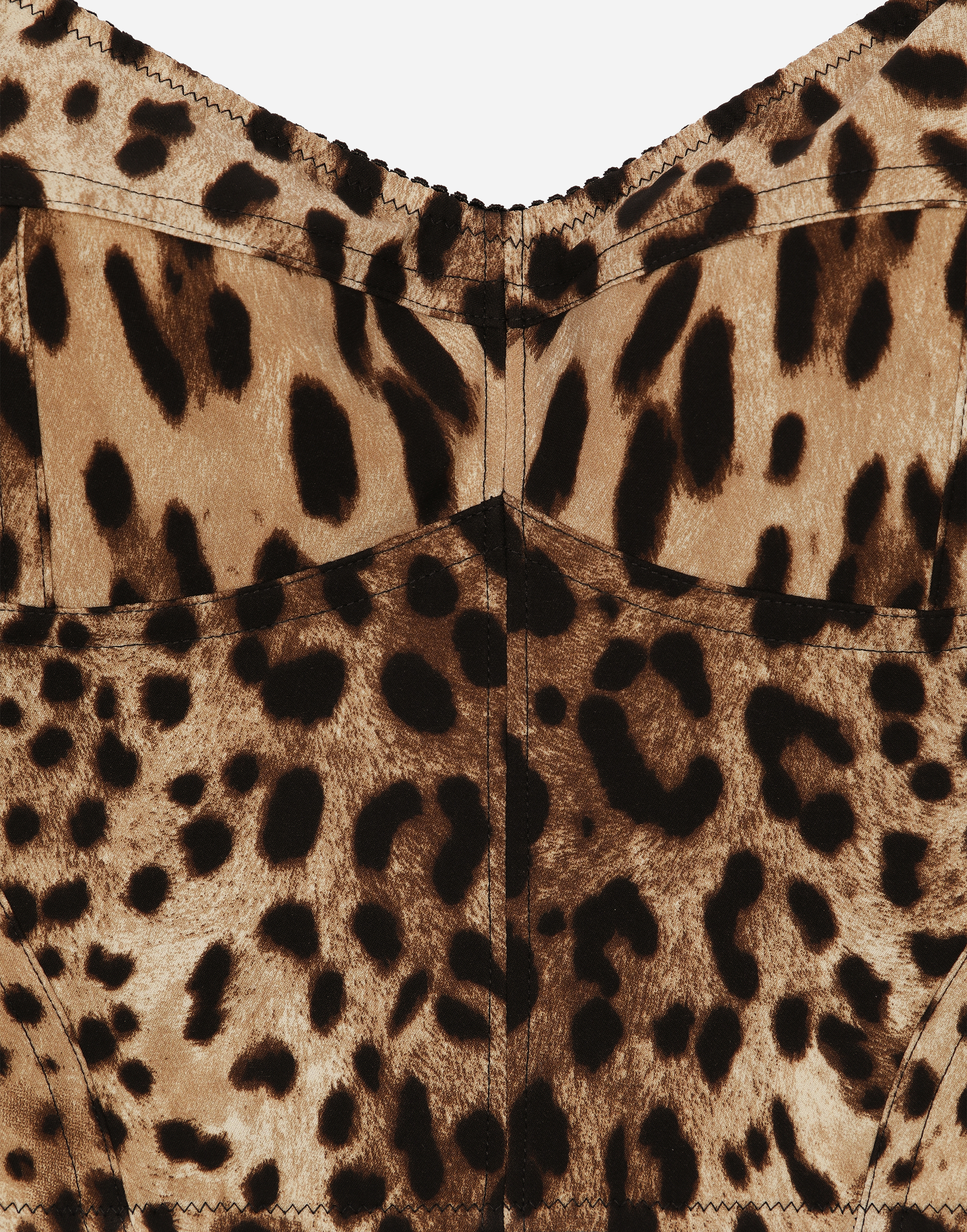 Dolce & Gabbana Leopard-print Charmeuse Bustier Top In Animal Print