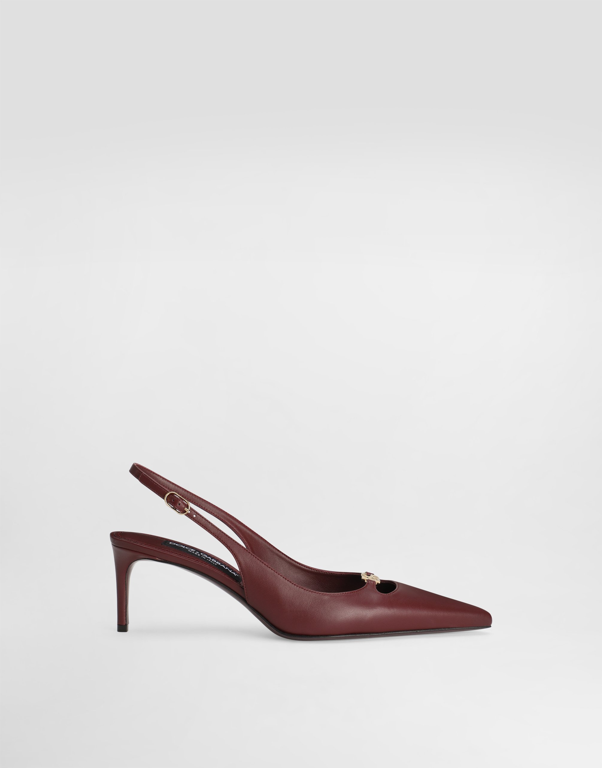 Dolce & Gabbana Silk-effect Nappa Leather Slingback In Brown