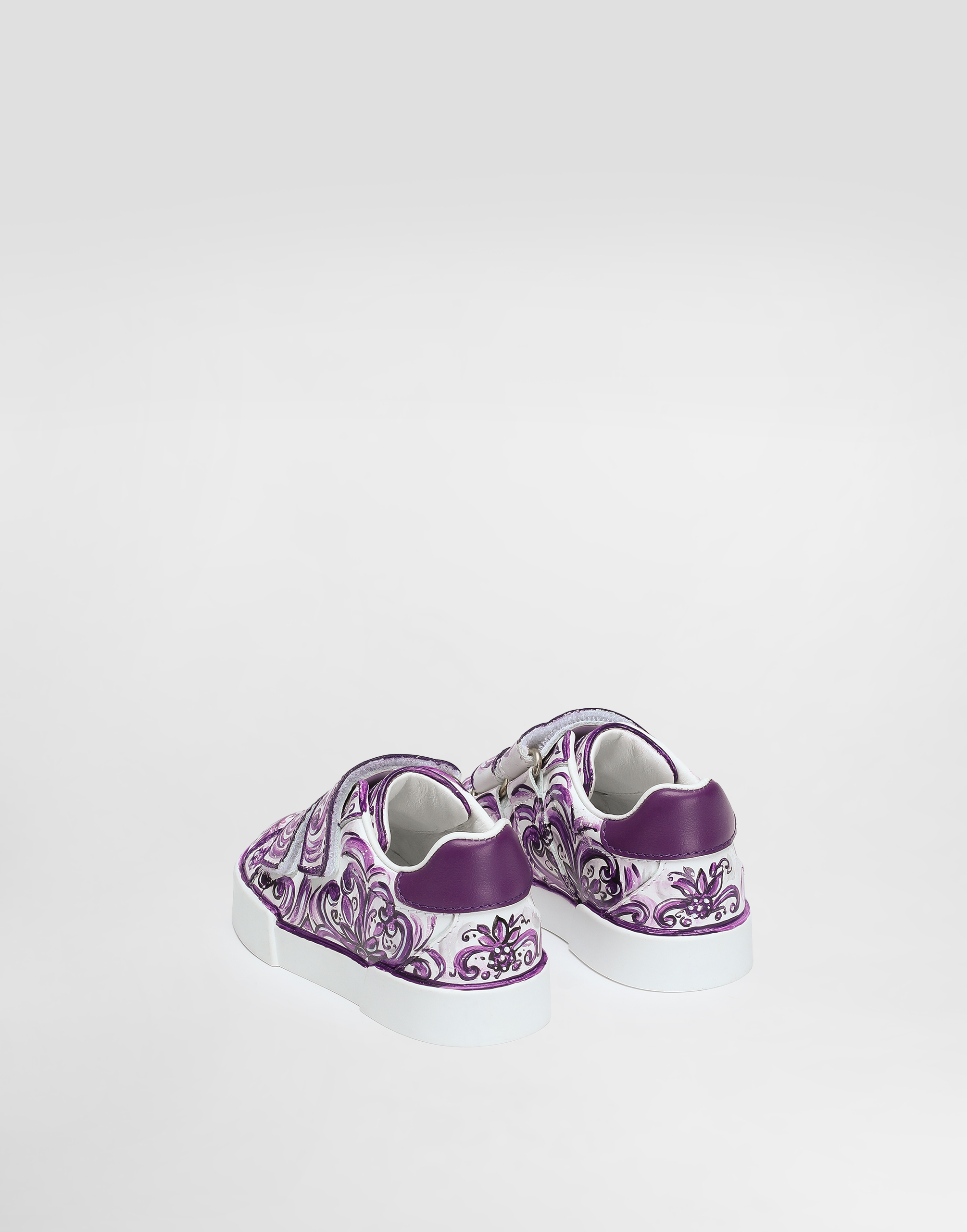  Dolce & Gabbana Majolica-print Sneaker In Nappa Calfskin - Frau Schuhe Für Die Ersten Schritte (19-26) Multicolor 25 
