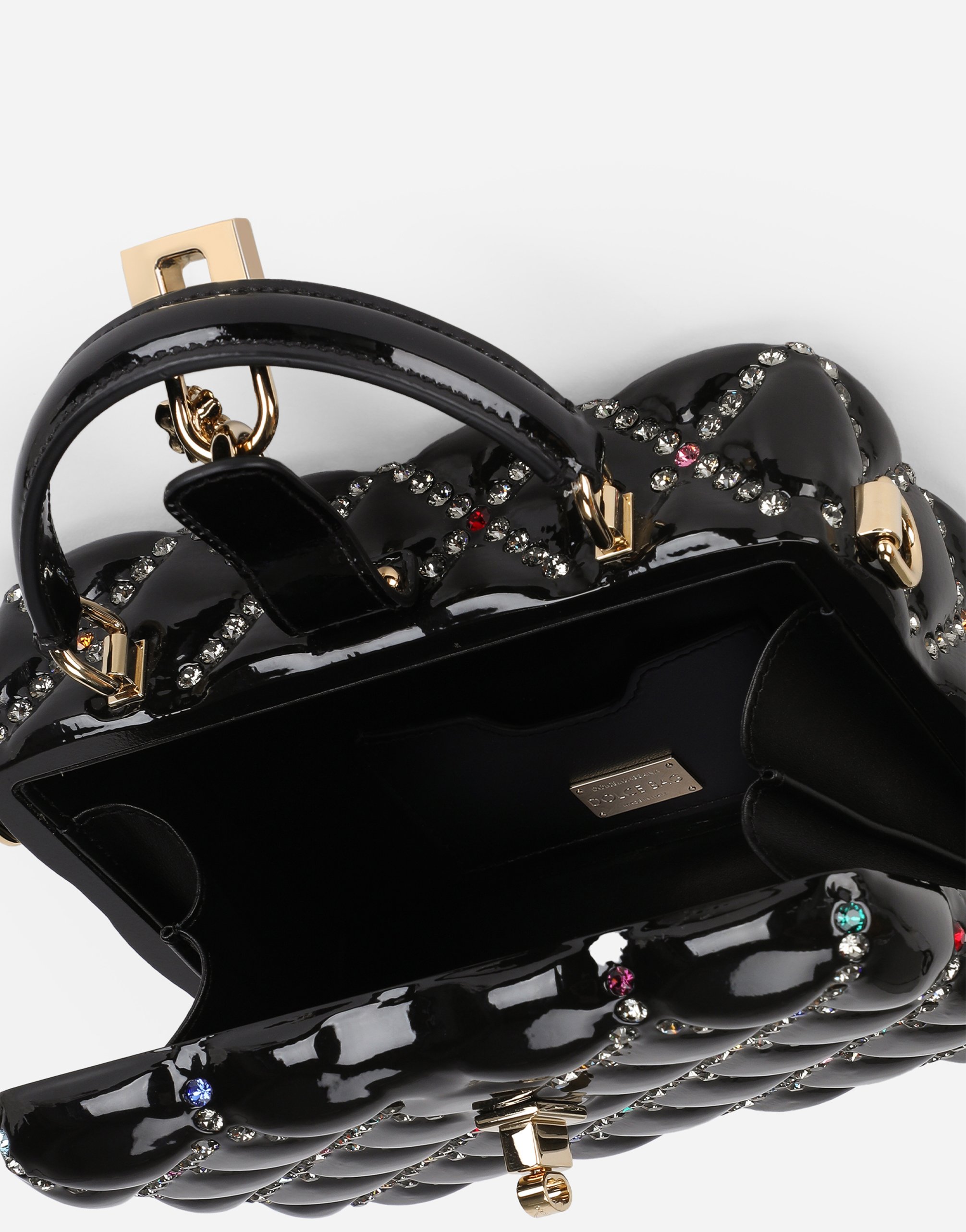 Resin Dolce Box bag with rhinestones