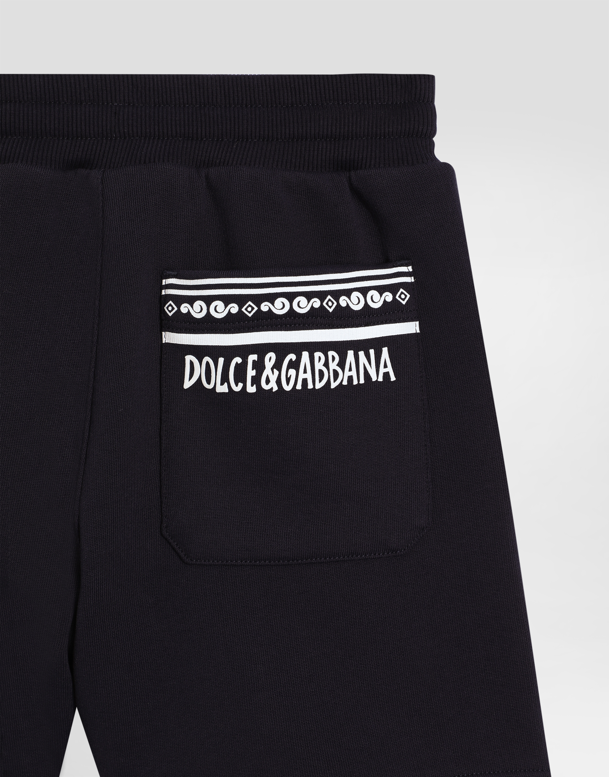 Dolce & Gabbana Piqué Shorts With Dg Logo In Blu Scurissimo 1