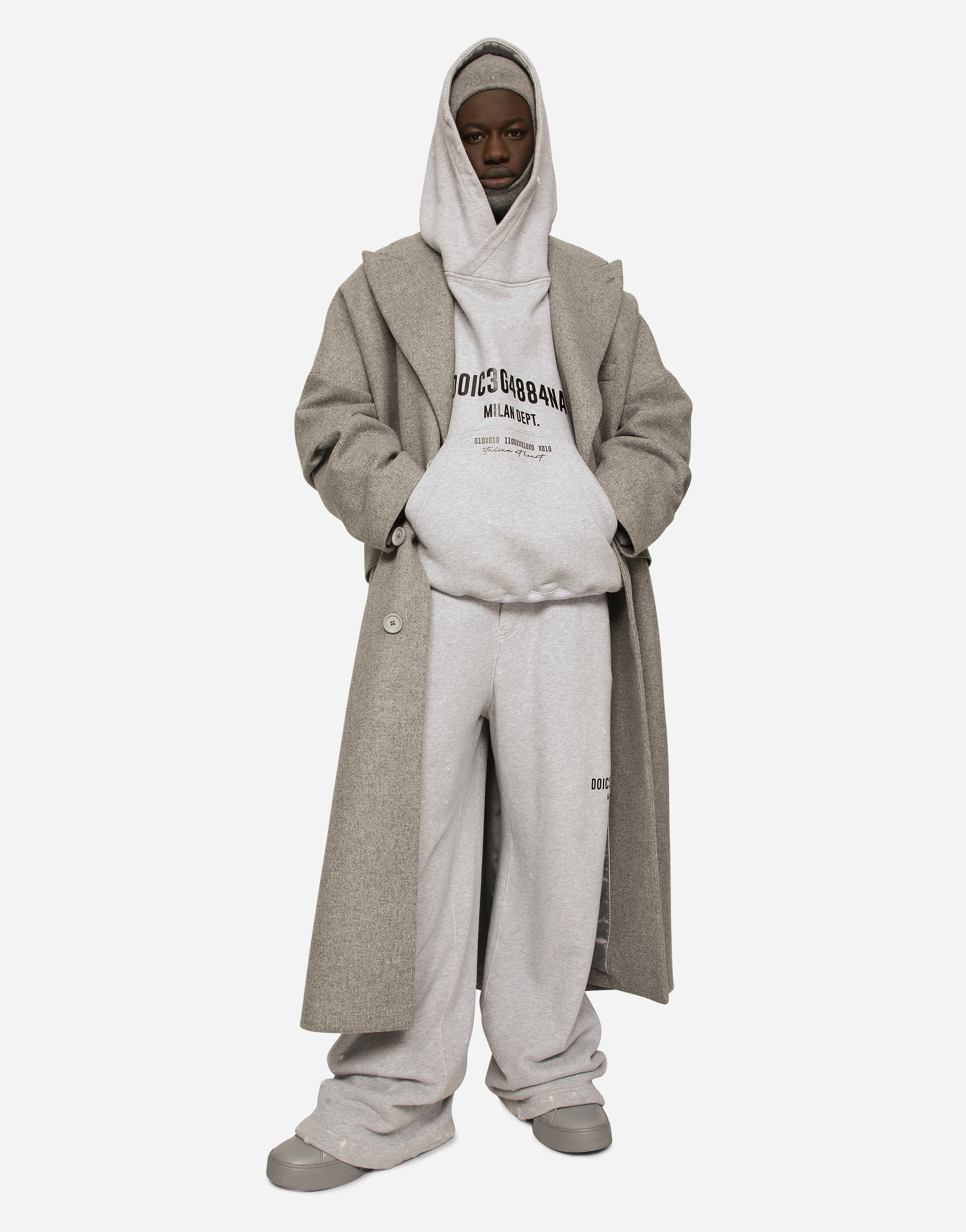 DOLCE & GABBANA DECONSTRUCTED SINGLE-BREASTED WOOL COAT