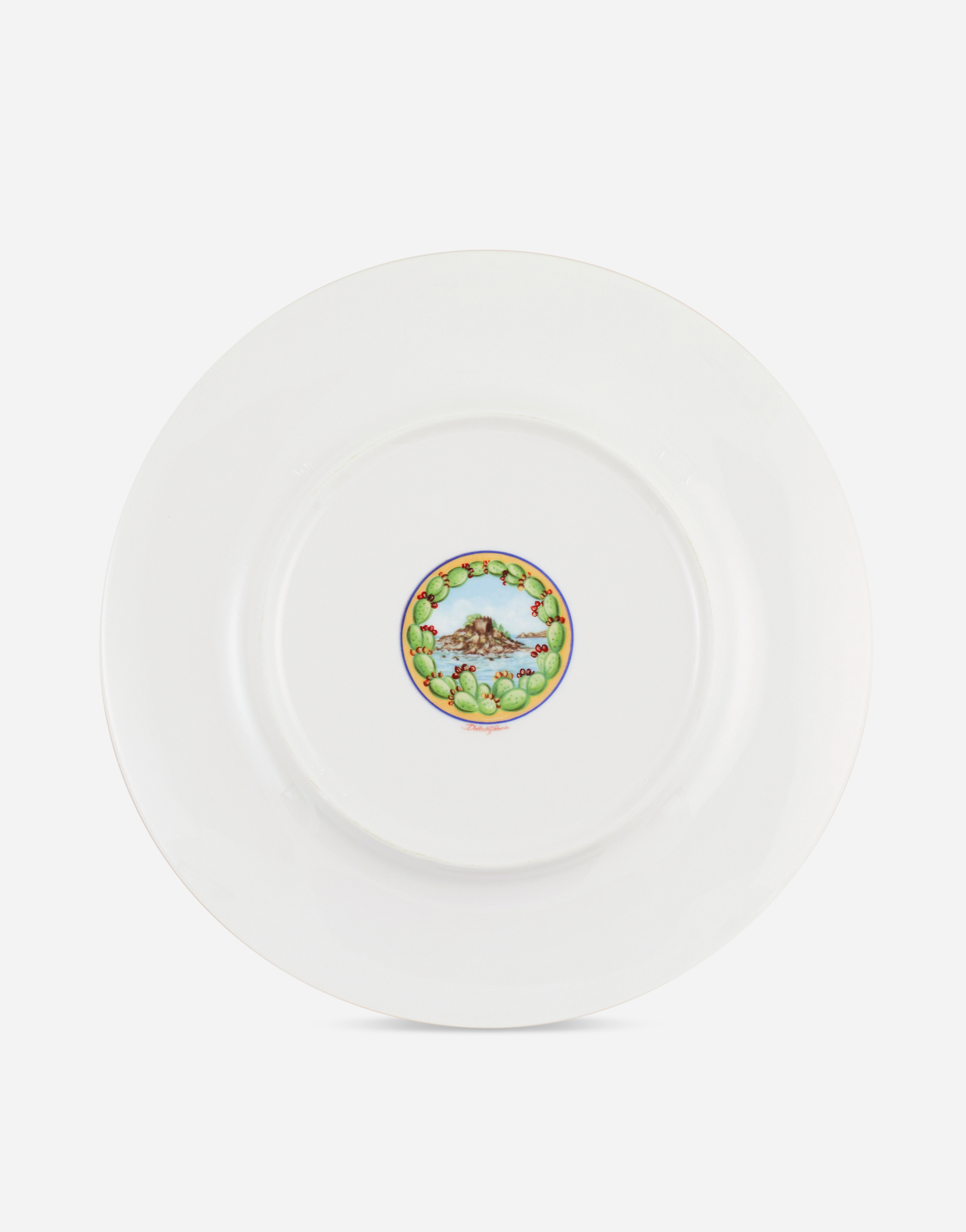 Dolce & Gabbana Charger Plate In Fine Porcelain Multicolor Unisex Onesize In Multicolor