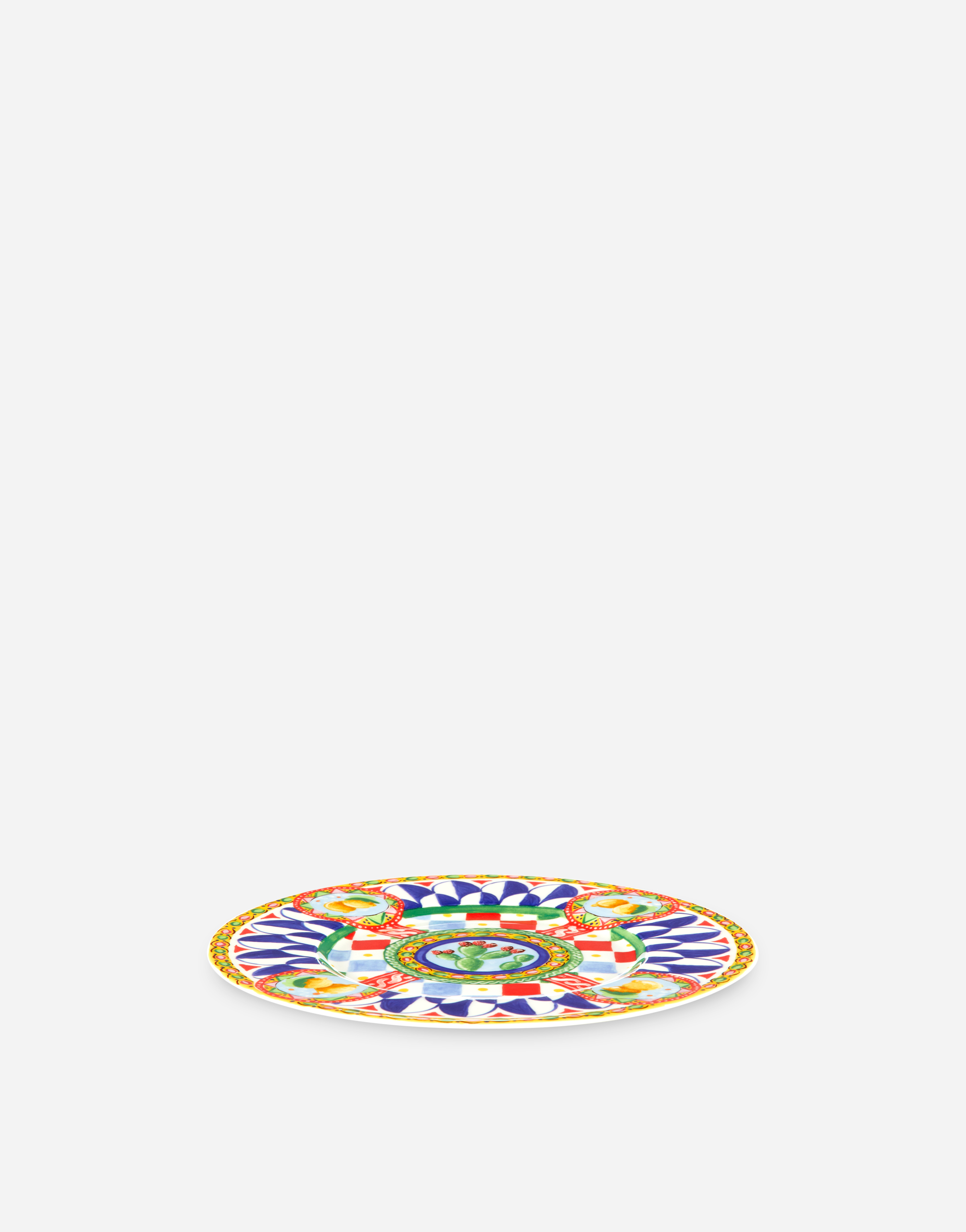Shop Dolce & Gabbana Set 2 Dessert Plates In Fine Porcelain In Multicolor