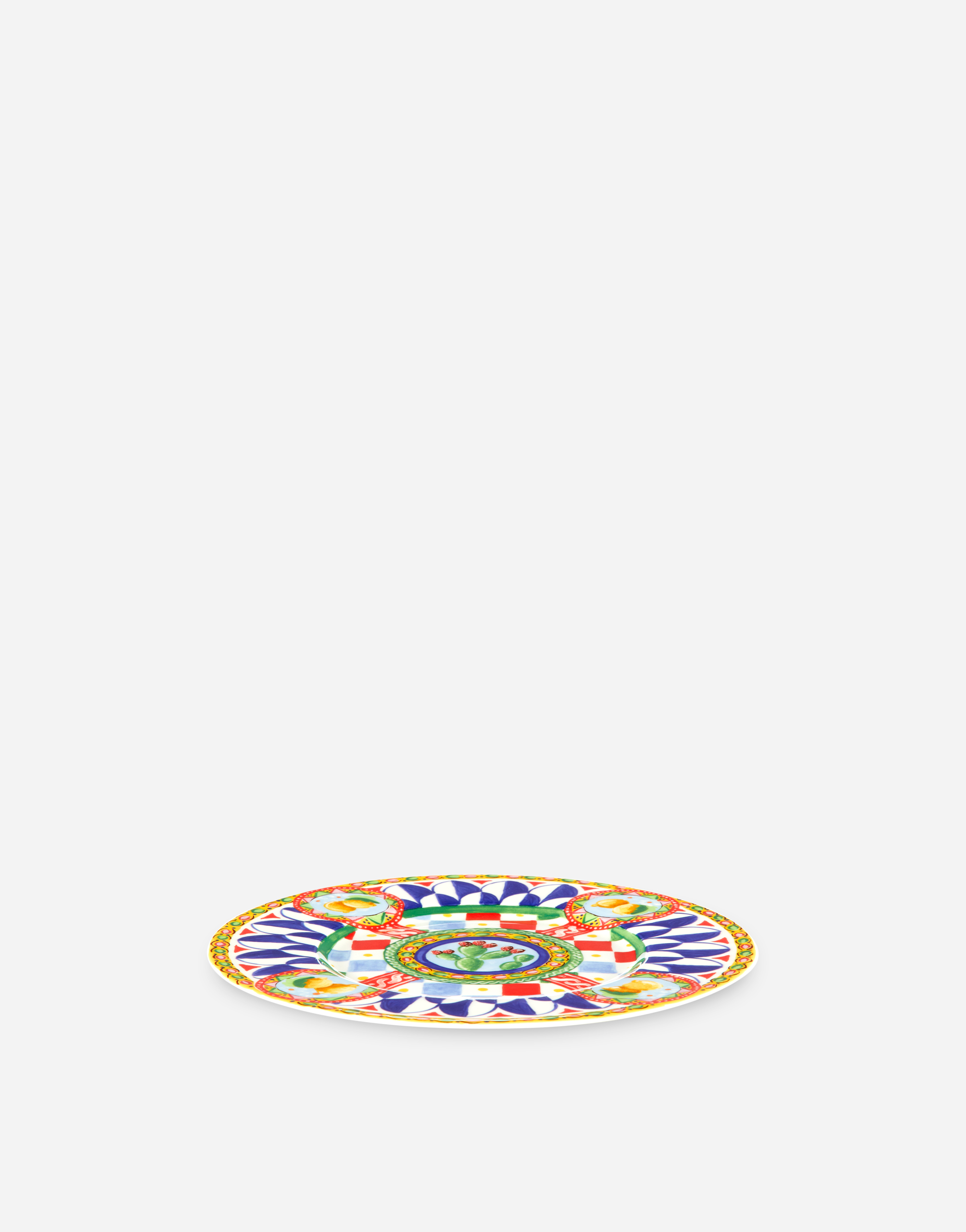 Dolce & Gabbana Set 2 Dessert Plates In Fine Porcelain Multicolor Unisex Onesize In Multicolor