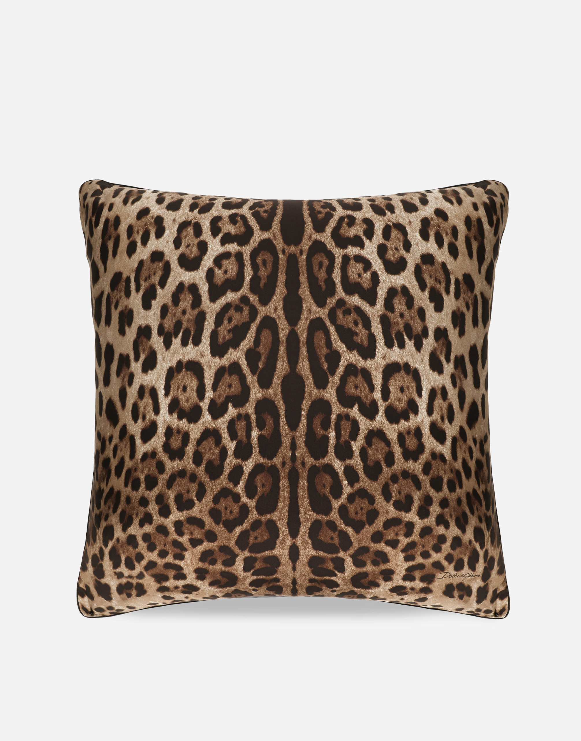 Dolce & Gabbana Medium Leopardo-print Velvet Cushion In マルチカラー