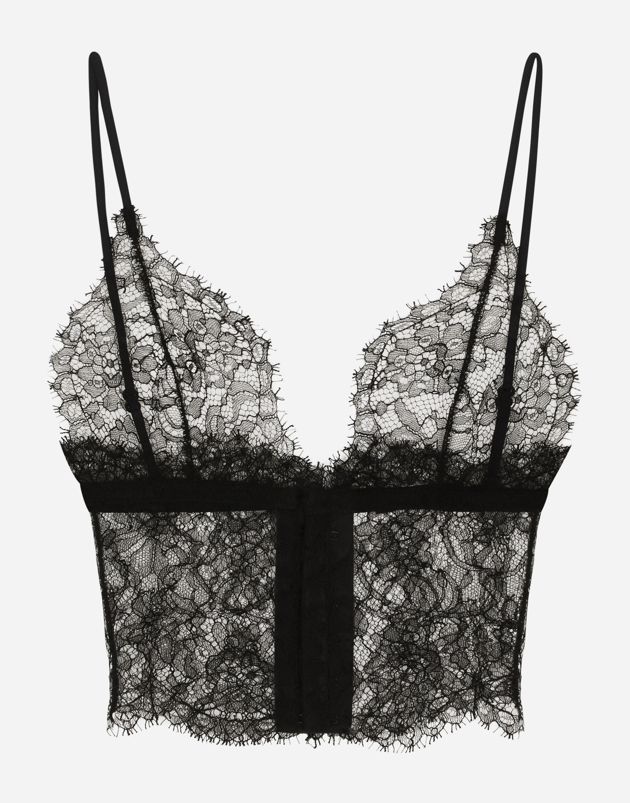  Dolce & Gabbana Triangle Lace Bralette - Frau Unterwäsche Schwarz 2 