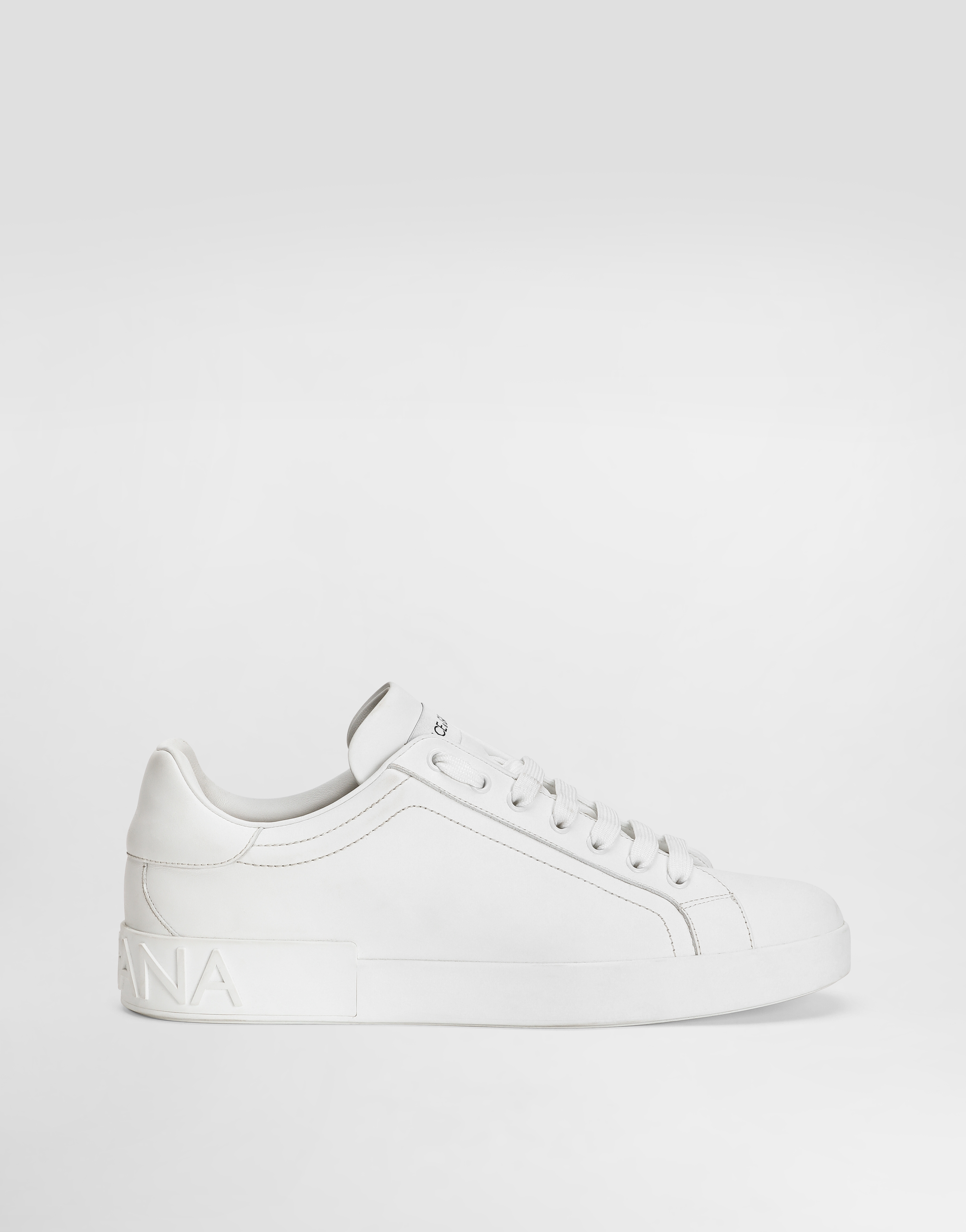 Shop Dolce & Gabbana Calfskin Portofino Sneakers In White