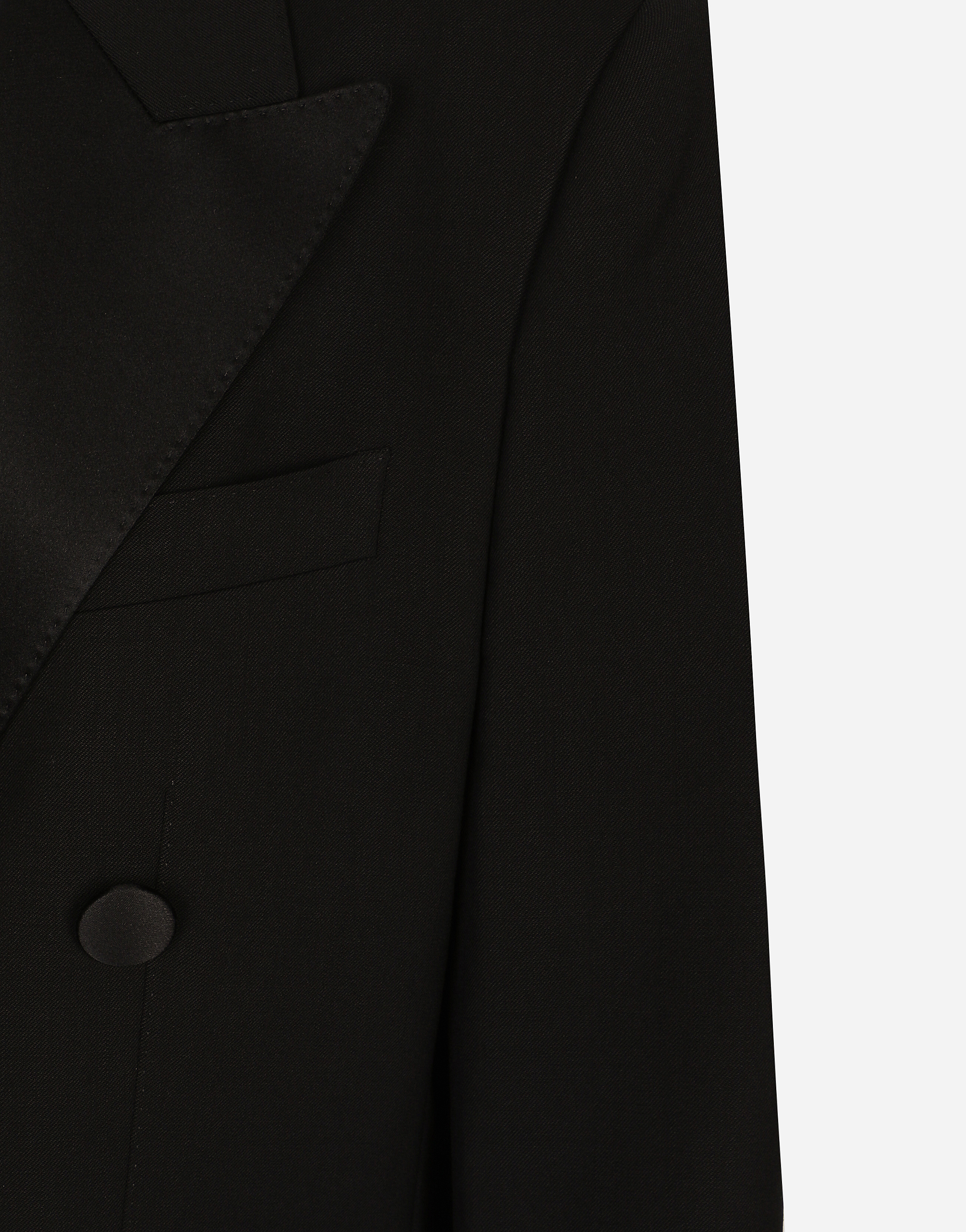 Dolce & Gabbana Padded Shoulders Double-breasted Tuxedo Jacket In Black