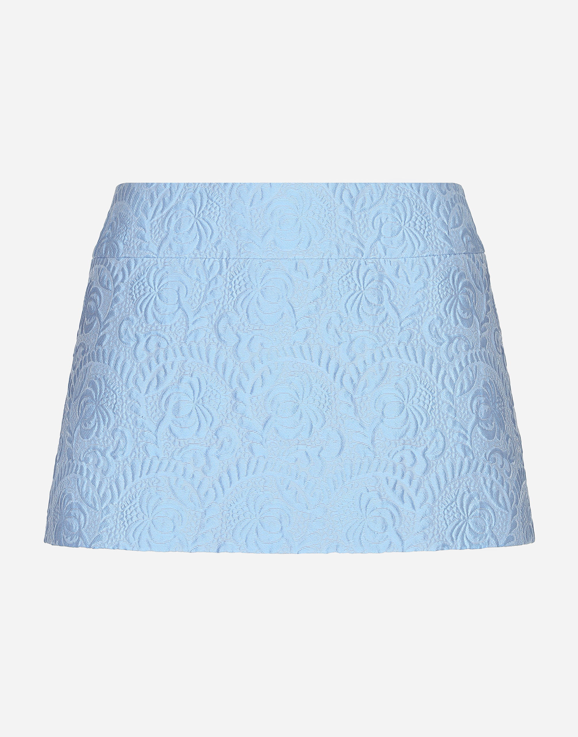 Dolce & Gabbana Floral Quilted Jacquard Miniskirt - Woman Skirts Azure