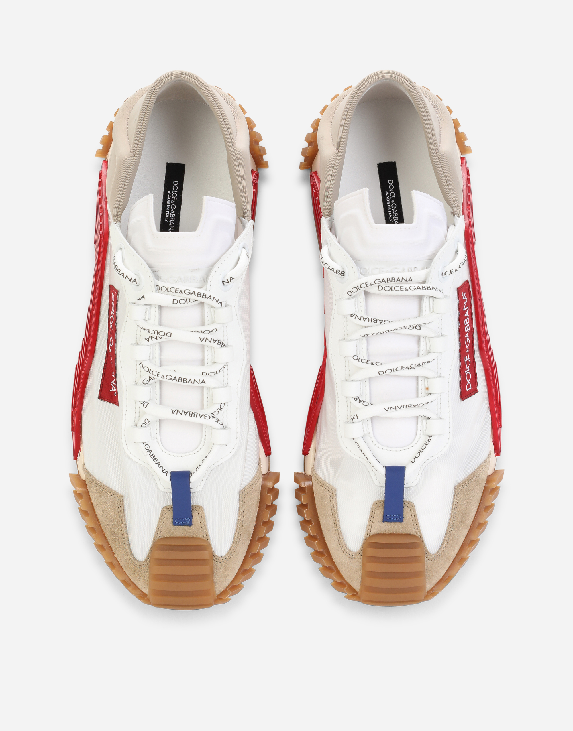 DOLCE & GABBANA MIXED-MATERIALS NS1 SLIP-ON SNEAKERS