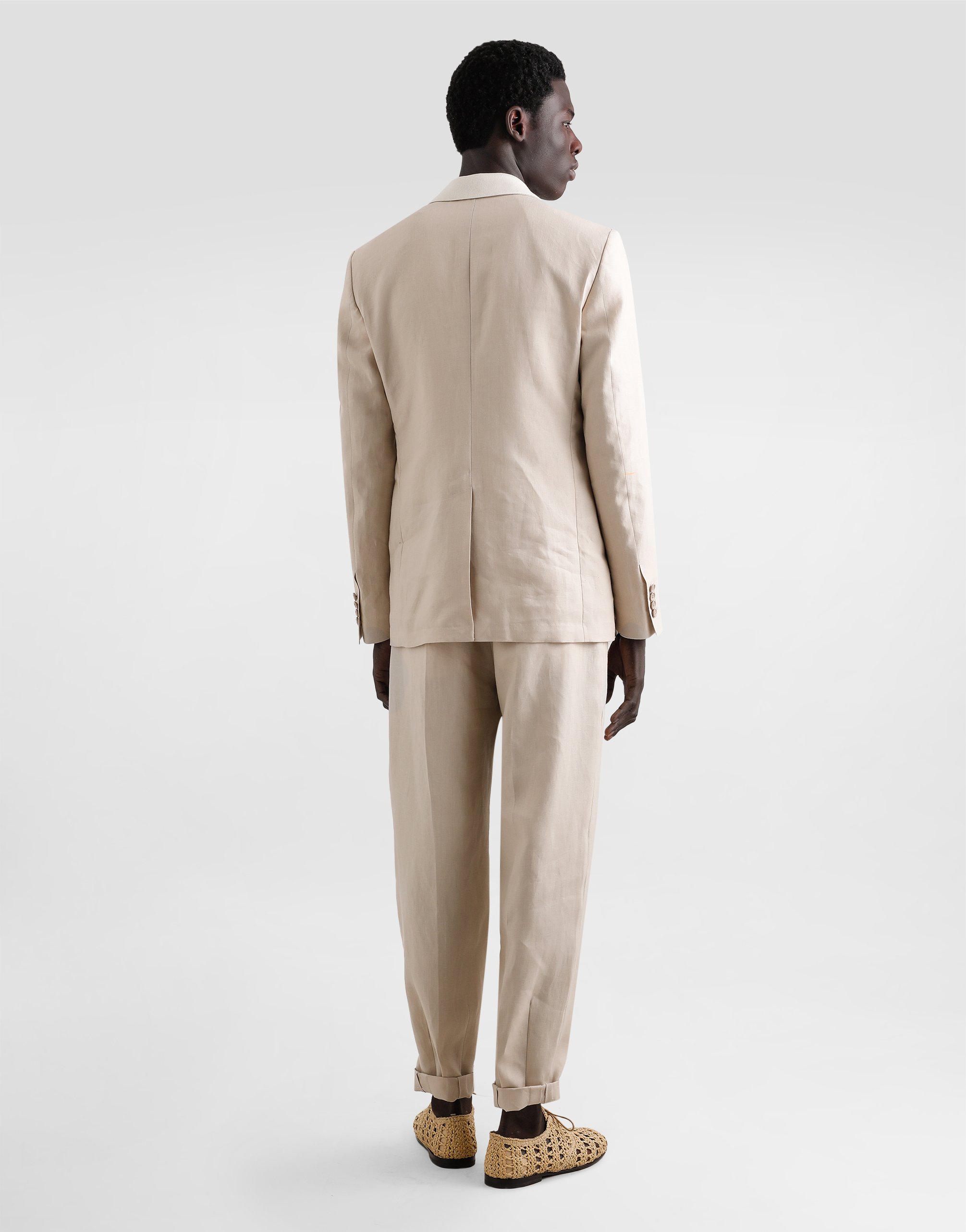 Dolce & Gabbana Deconstructed Linen Jacket In Beige