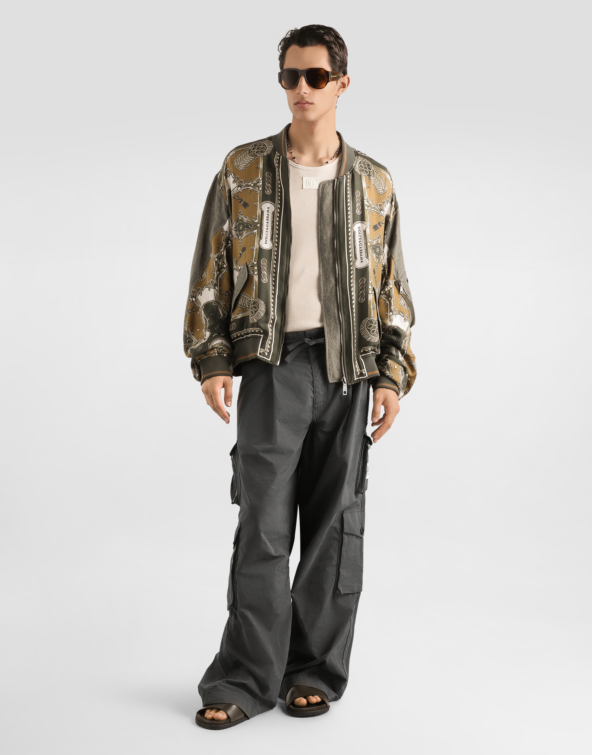  Dolce & Gabbana Cargo-print Oversized Twill Bomber Jacket - Homme Manteaux Et Blousons Multicolor 48 