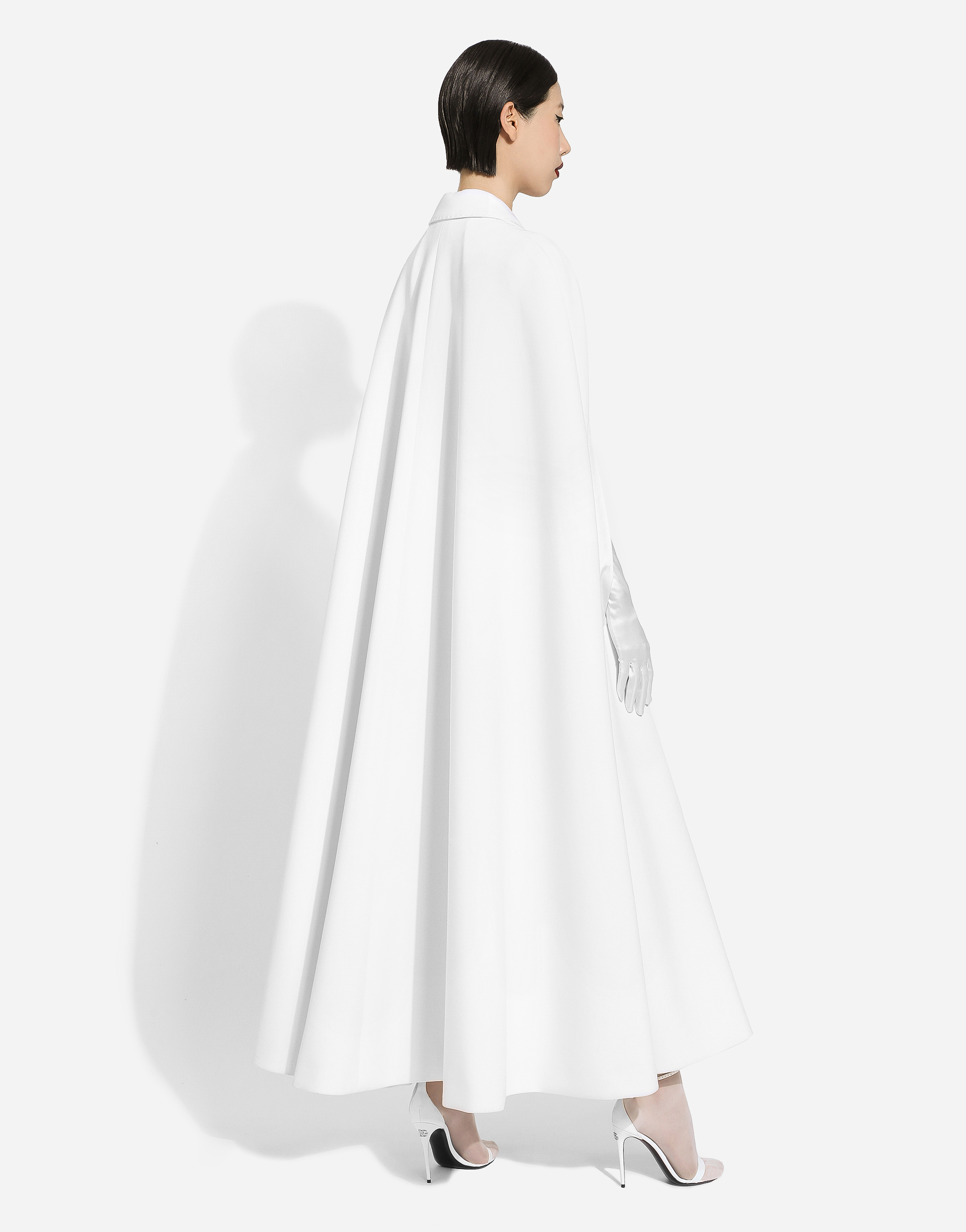 Shop Dolce & Gabbana Double-breasted Wool Cape In White